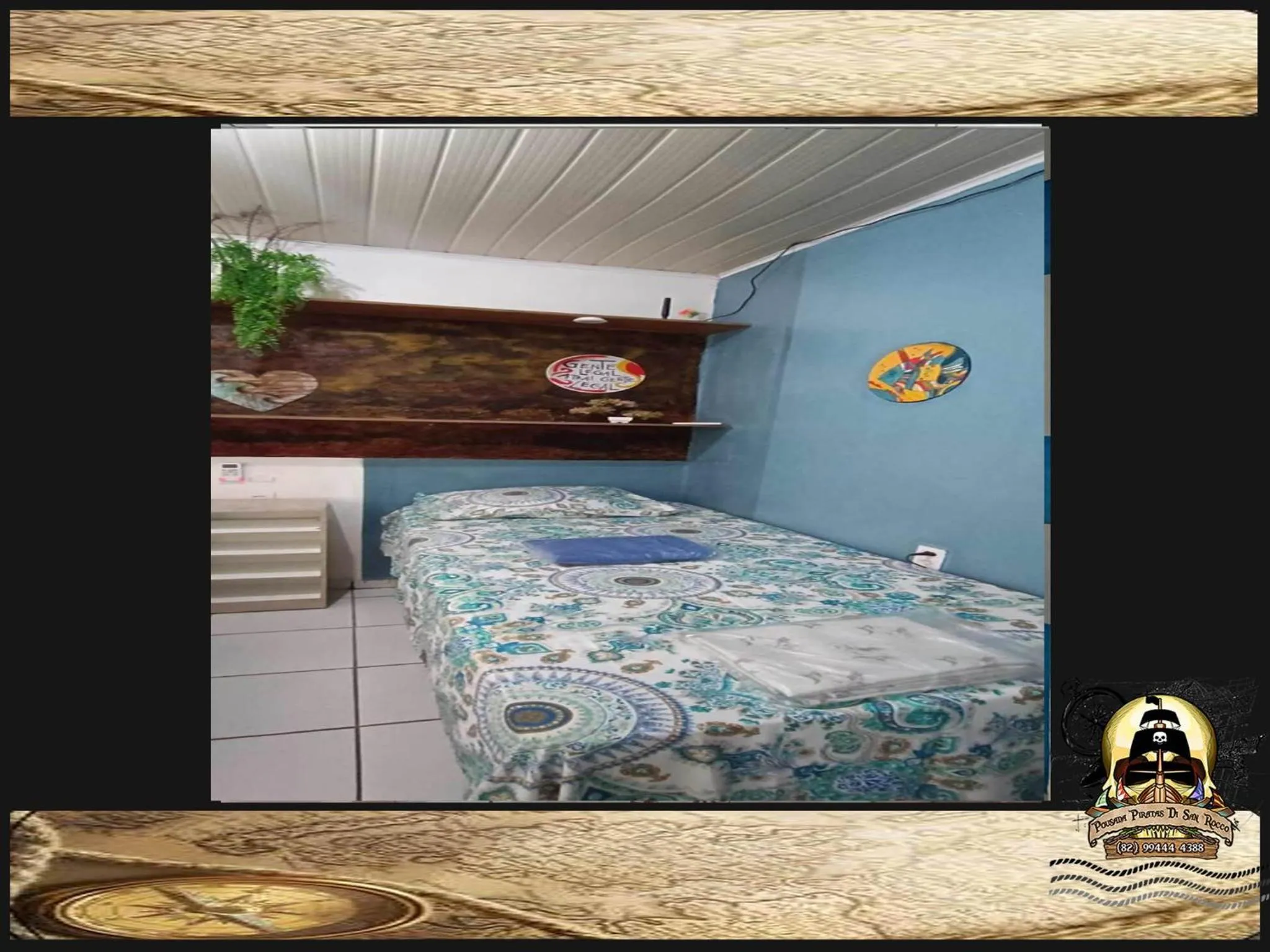 Bed in Pousada Piratas Di San Rocco