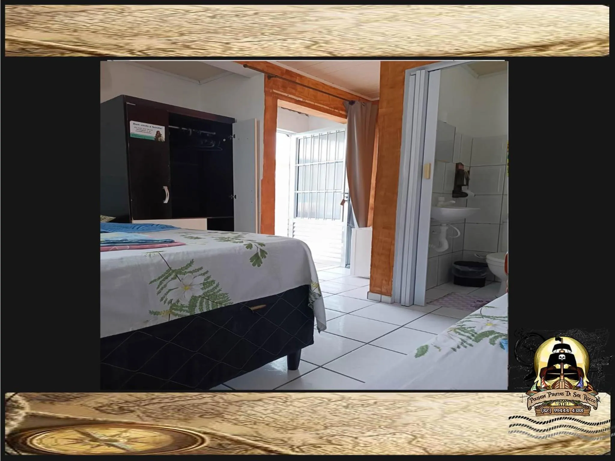 Bed in Pousada Piratas Di San Rocco