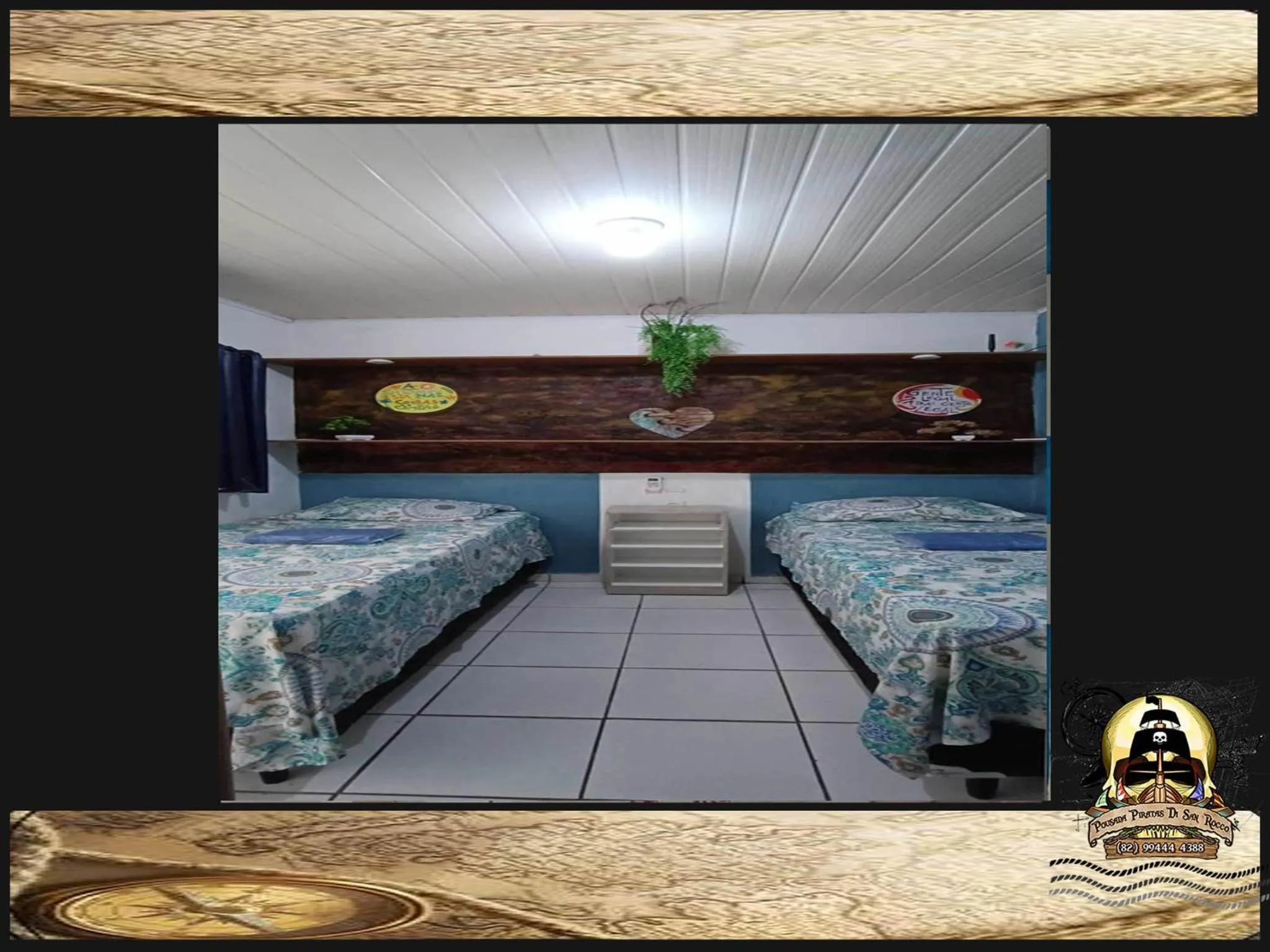 Bed in Pousada Piratas Di San Rocco