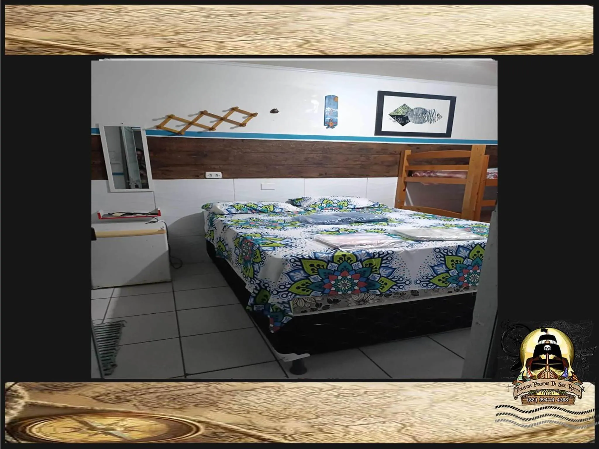 Bed in Pousada Piratas Di San Rocco