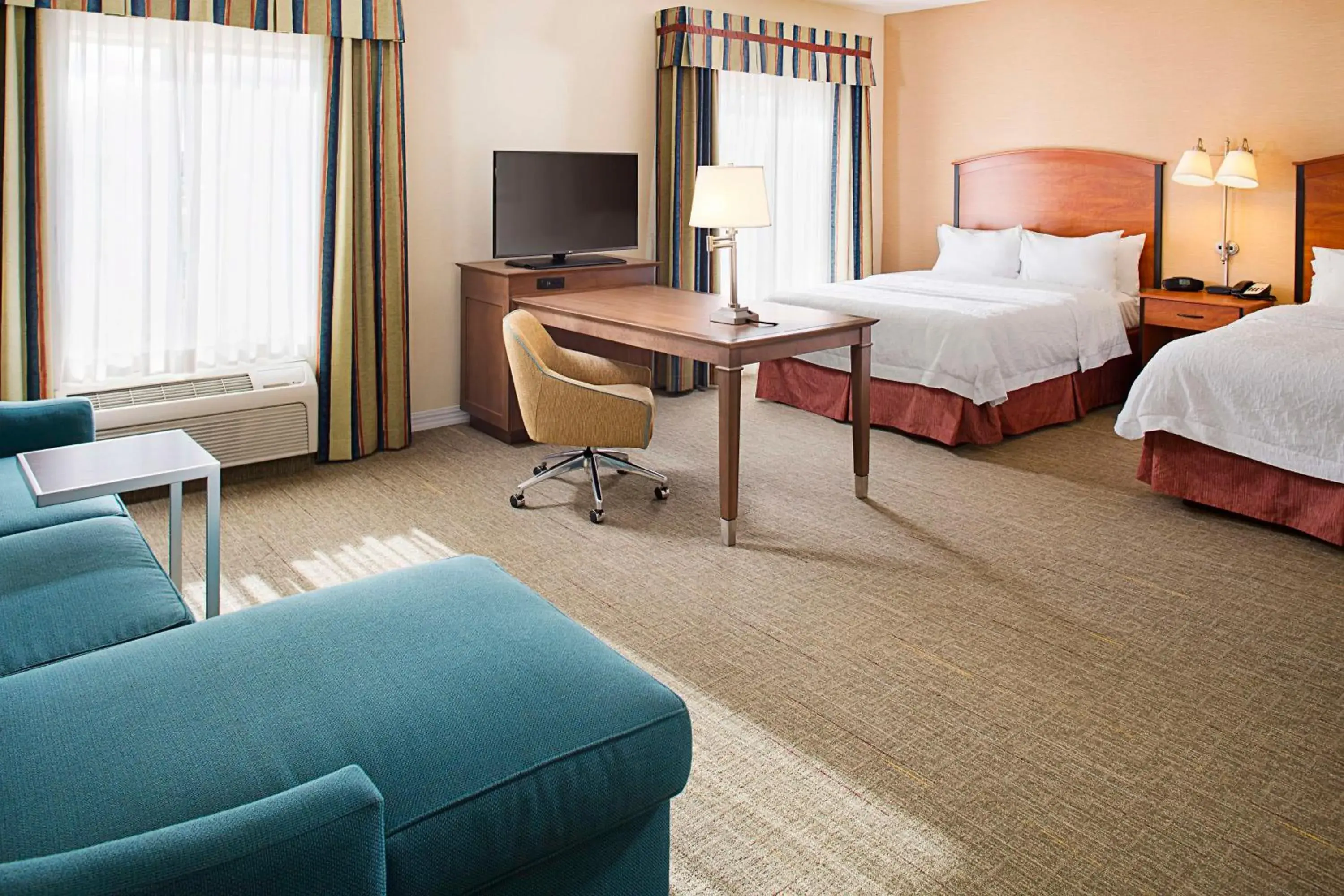 Studio with Two Queen Beds and Sofa Bed - Hearing Access/Non-Smoking in Hampton Inn & Suites - Mansfield Studio with Two Queen Beds and Sofa Bed - Hearing Access/Non-Smoking in Hampton Inn & Suites - Mansfield