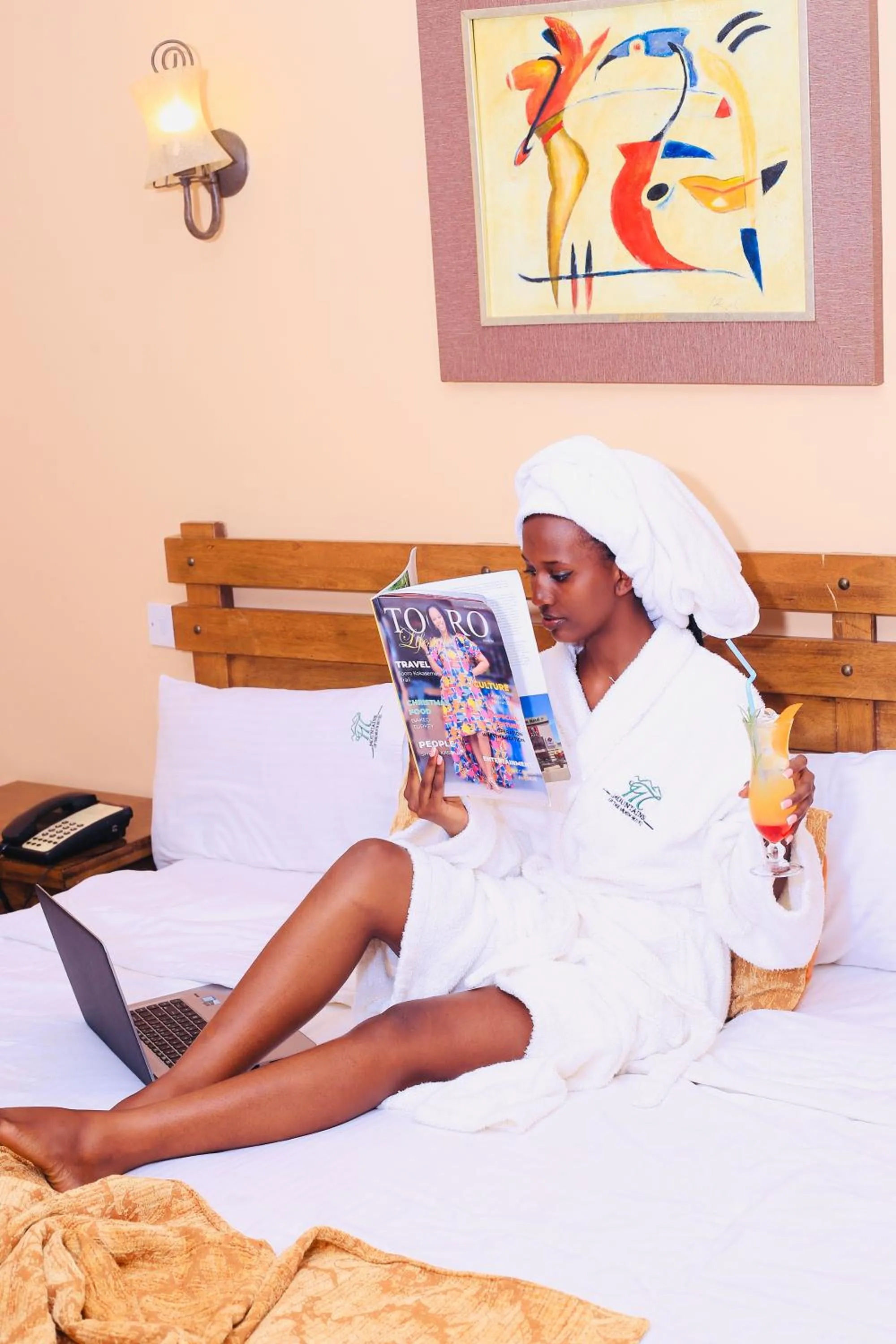 Bed in Mountains of the Moon Hotel Fort Portal