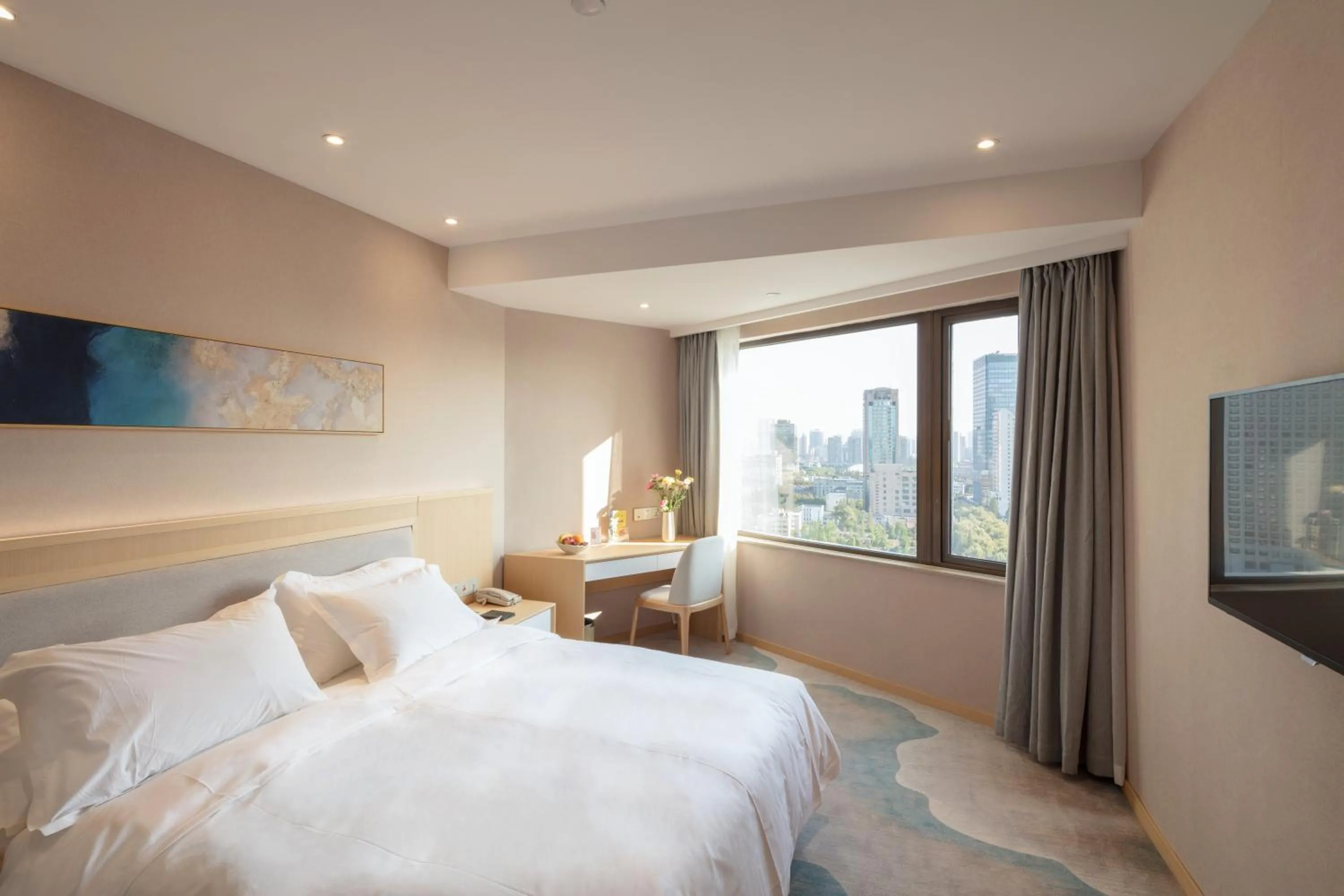 Decorative detail, Bed in City Hotel Shanghai