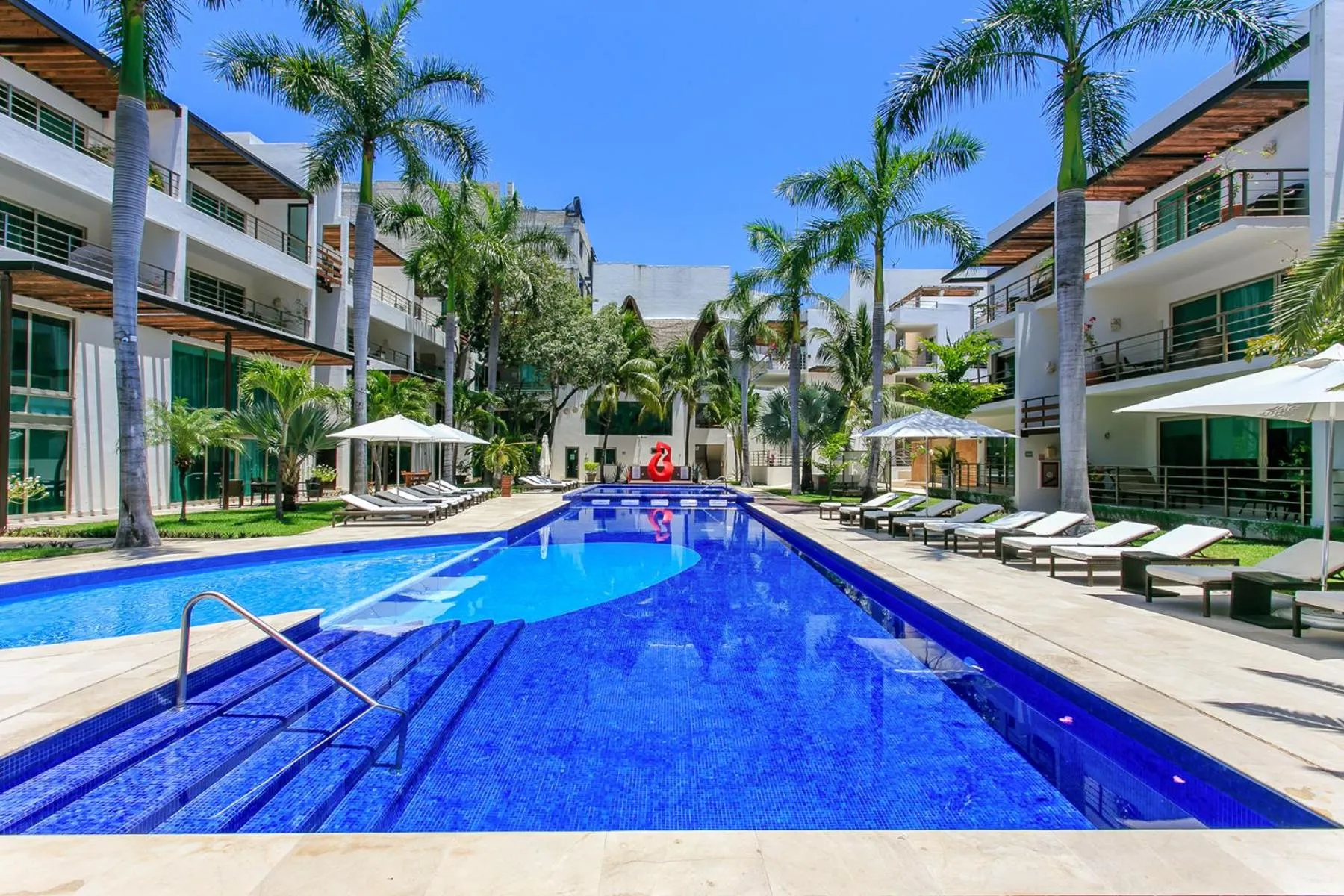 Pool view in 3-Level Condo with a Private Balcony & Rooftop Lounge