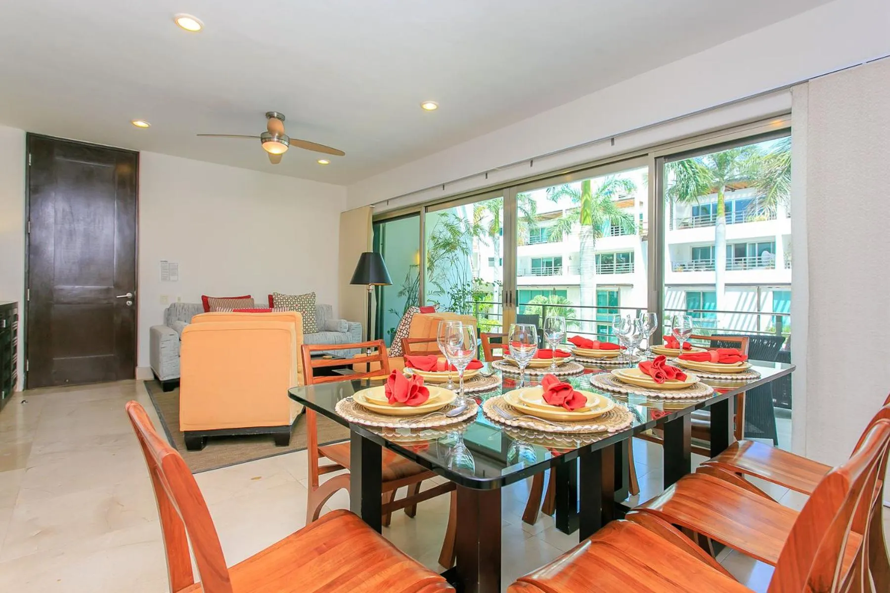 Seating area in 3-Level Condo with a Private Balcony & Rooftop Lounge