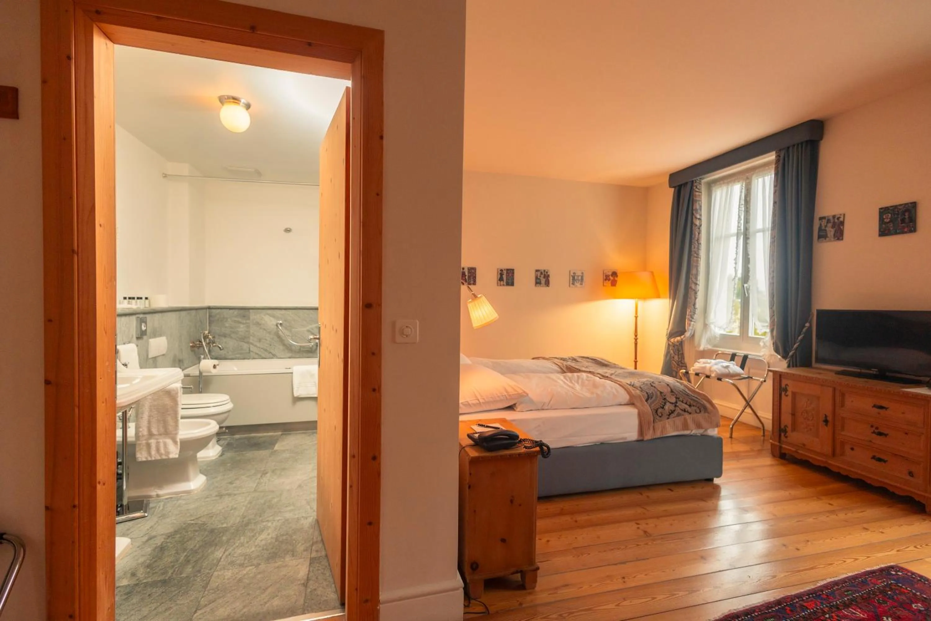 Bed in Hotel Bernina 1865 by Kleos Group Collection