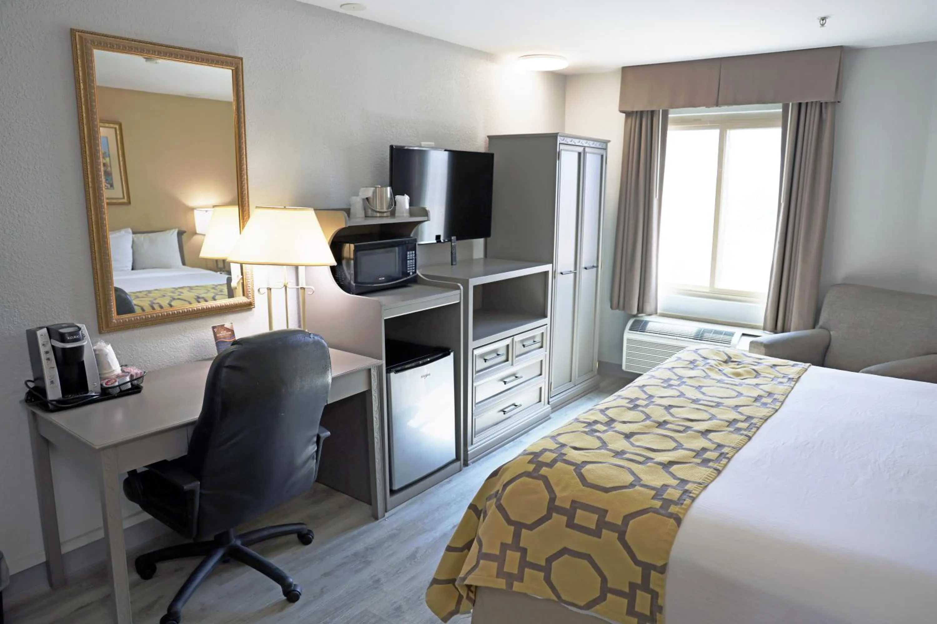 furniture, Bed in Baymont by Wyndham Barstow Historic Route 66