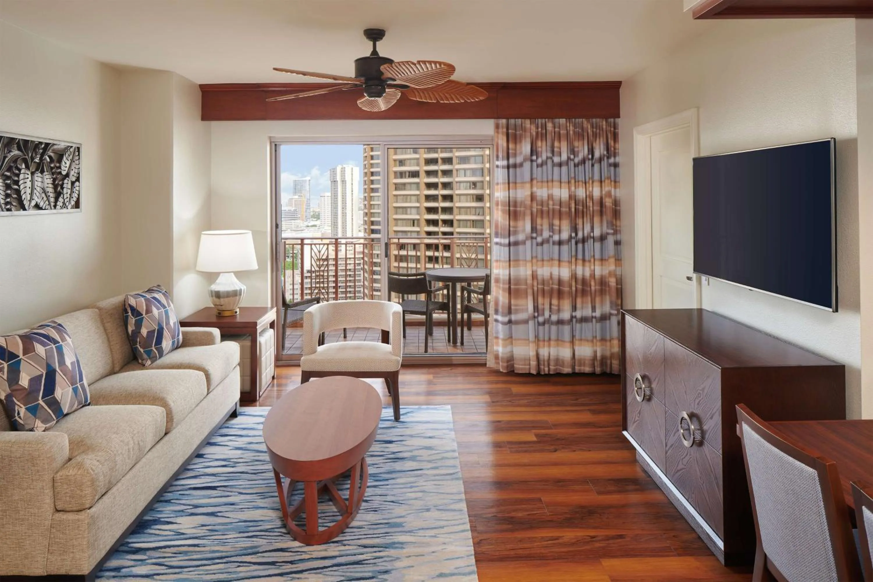 Living room in Hilton Grand Vacations Club Grand Waikikian Honolulu