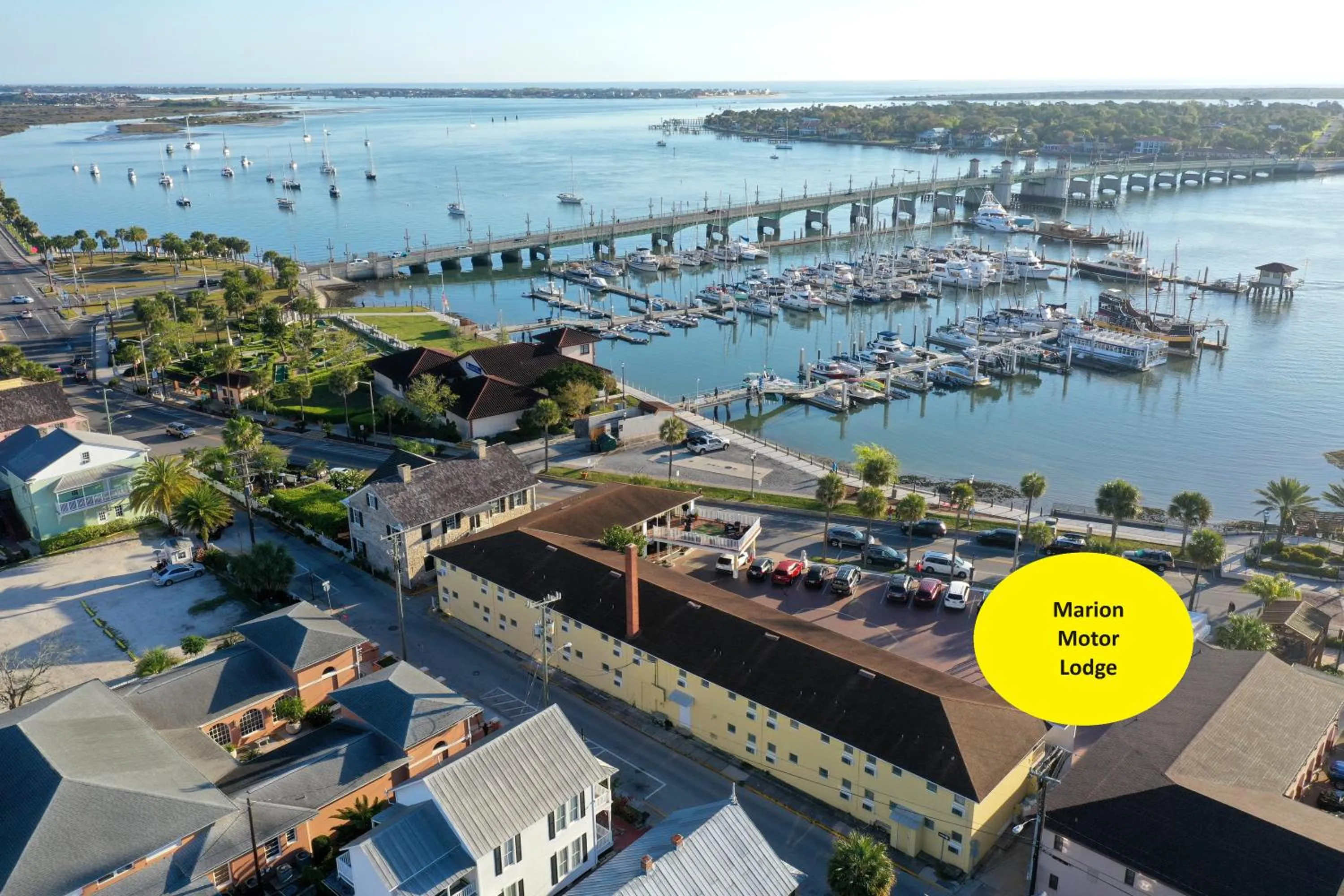 Property building in Historic Waterfront Marion Motor Lodge in downtown St Augustine