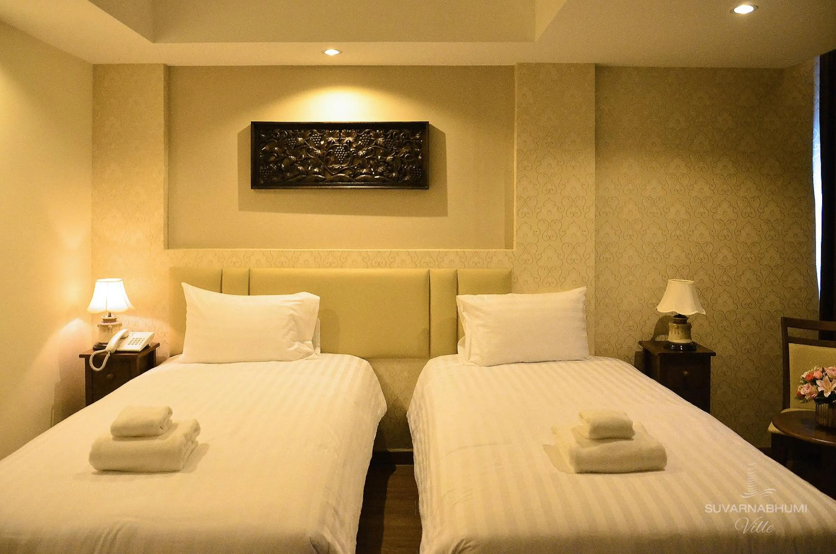 Bedroom, Bed in Suvarnabhumi Ville Airport Hotel