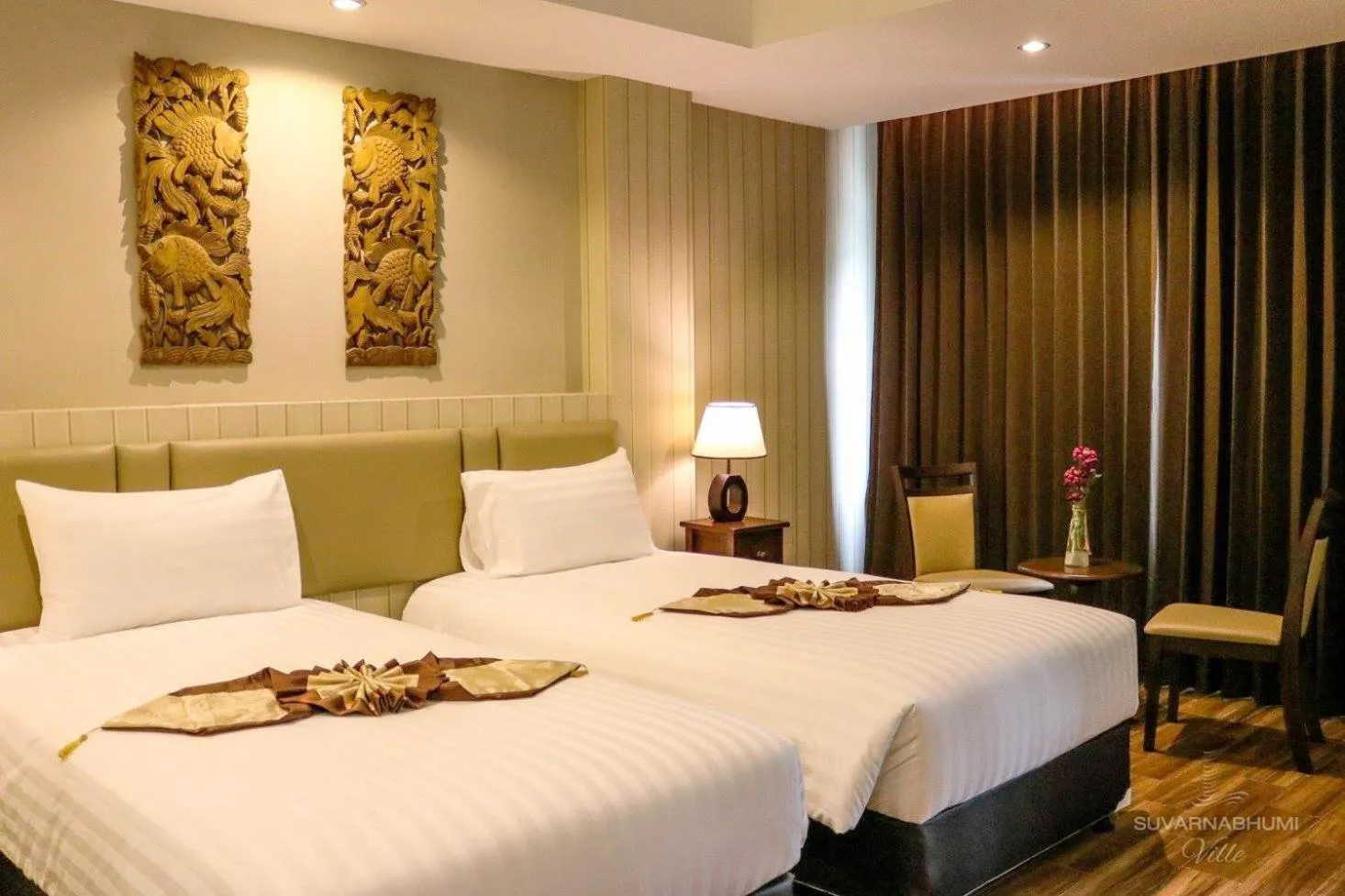Bedroom, Bed in Suvarnabhumi Ville Airport Hotel