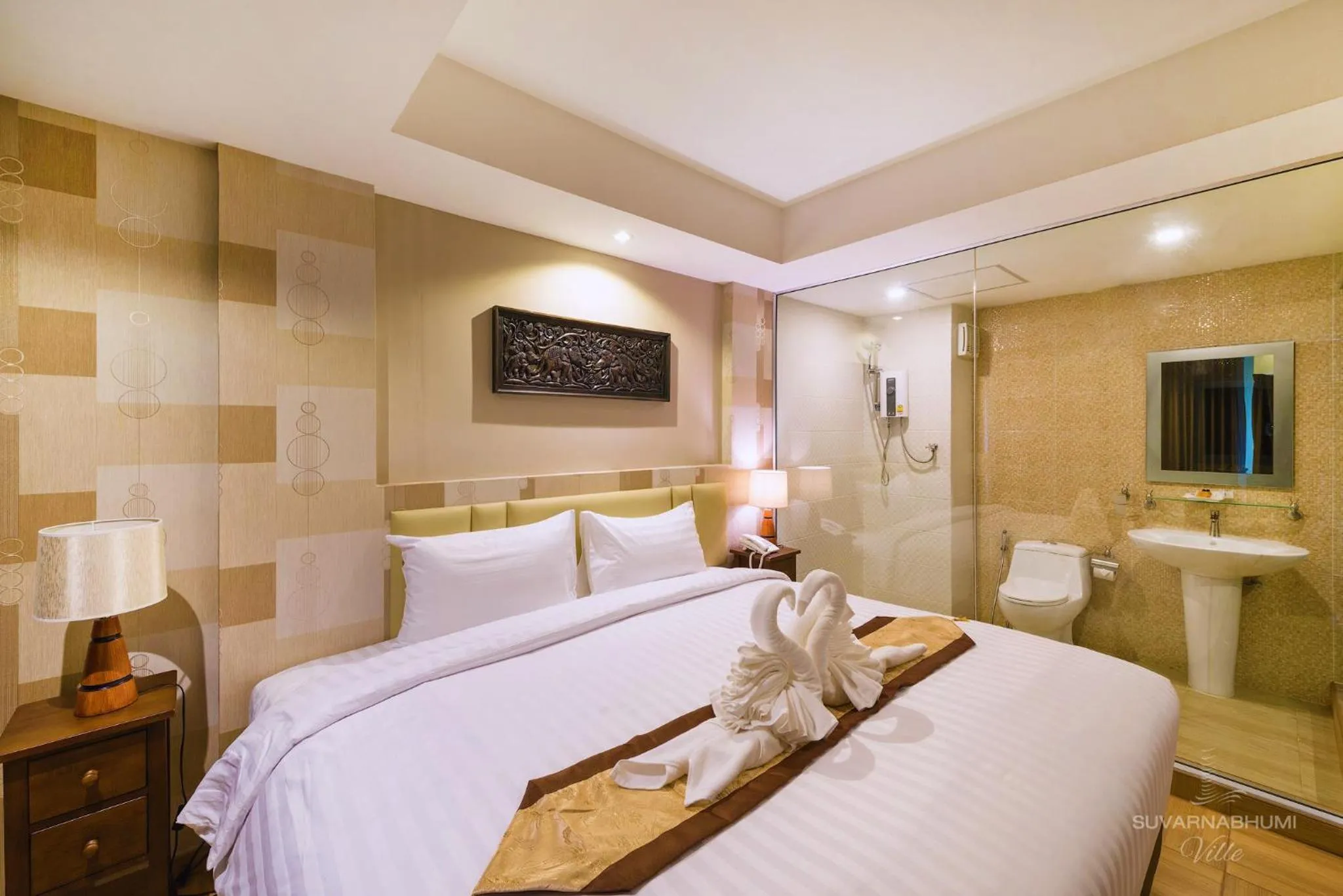 Bed in Suvarnabhumi Ville Airport Hotel