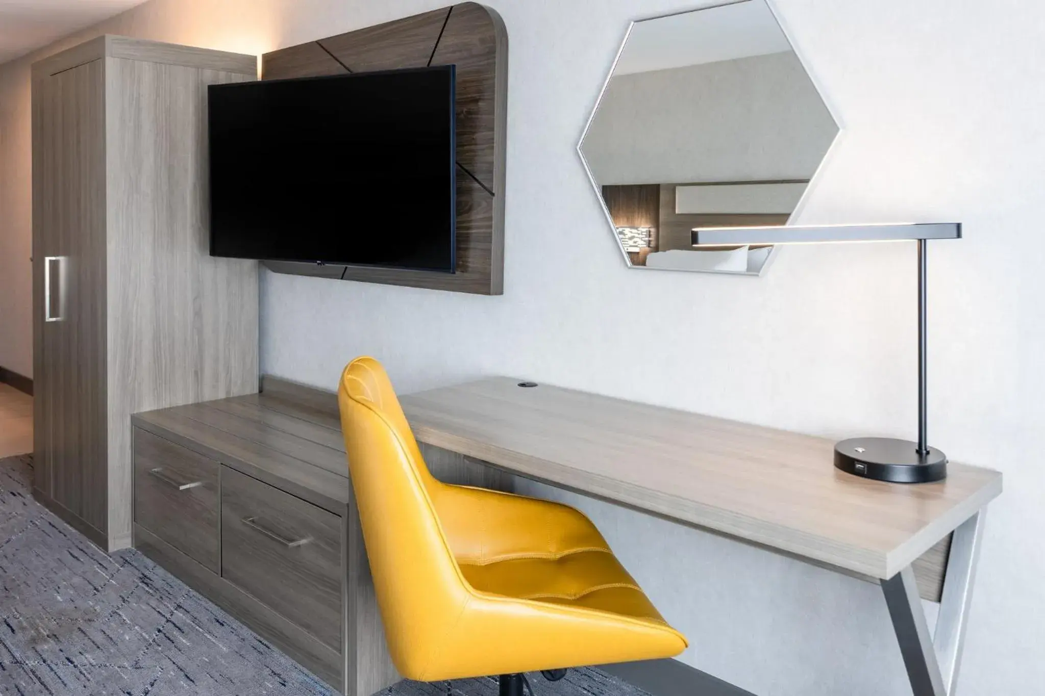 Standard King Room with Mobility Accessible Roll-In Shower in Holiday Inn Express & Suites Dewitt - Syracuse by IHG Standard King Room with Mobility Accessible Roll-In Shower in Holiday Inn Express & Suites Dewitt - Syracuse by IHG