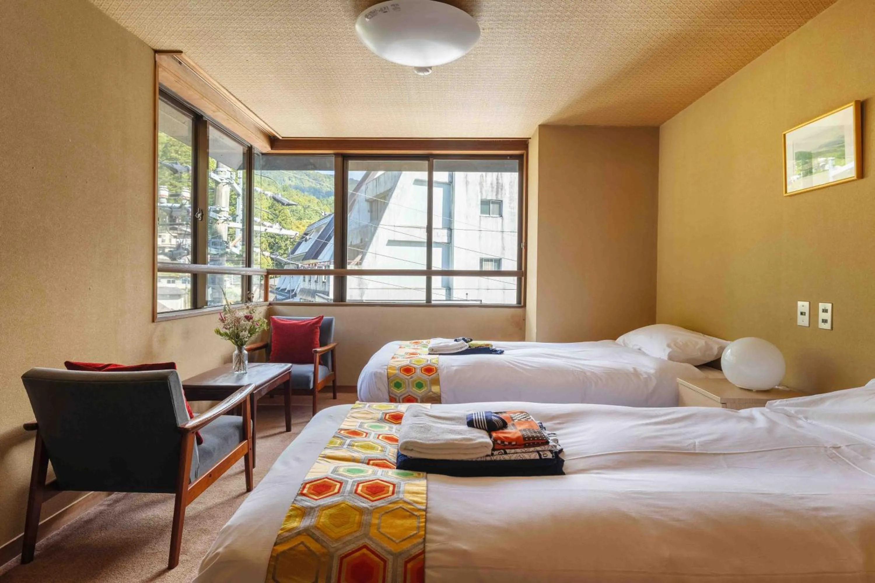 Bed in Nozawa View Hotel Shimataya