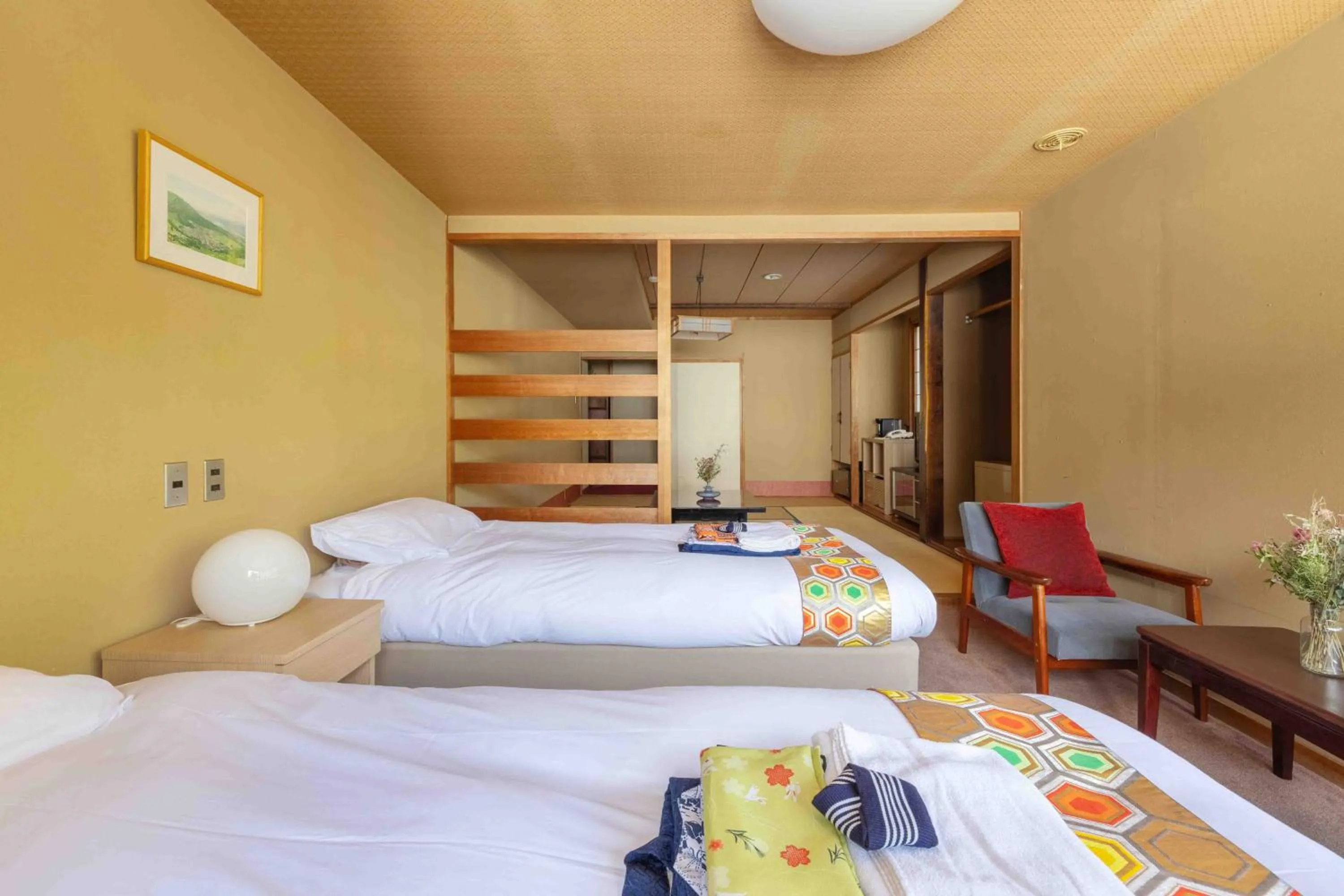 Bed in Nozawa View Hotel Shimataya