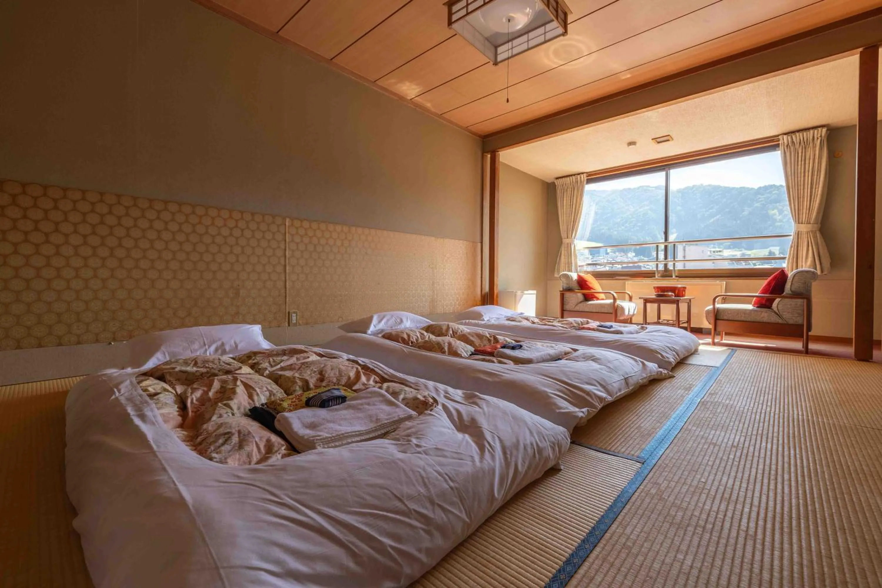 Bed in Nozawa View Hotel Shimataya