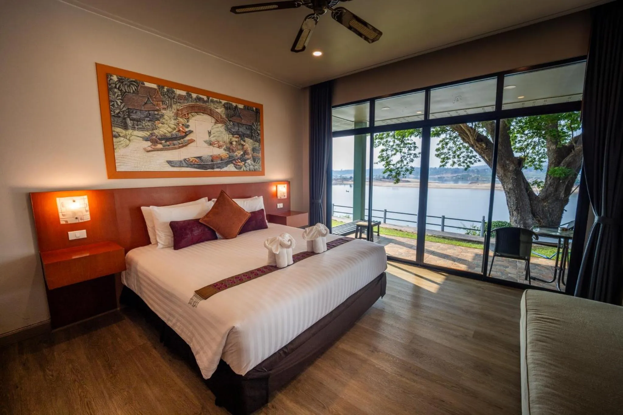 Bed in Khong Chiam Orchid Riverside Resort