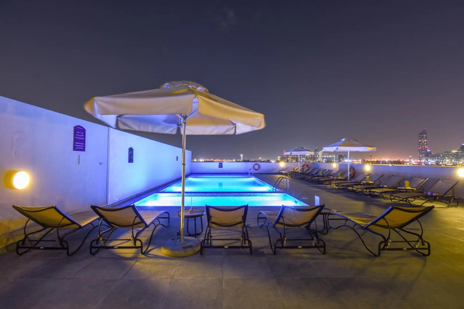 Pool view in Premier Inn Dubai International Airport - An Emirates Group Company