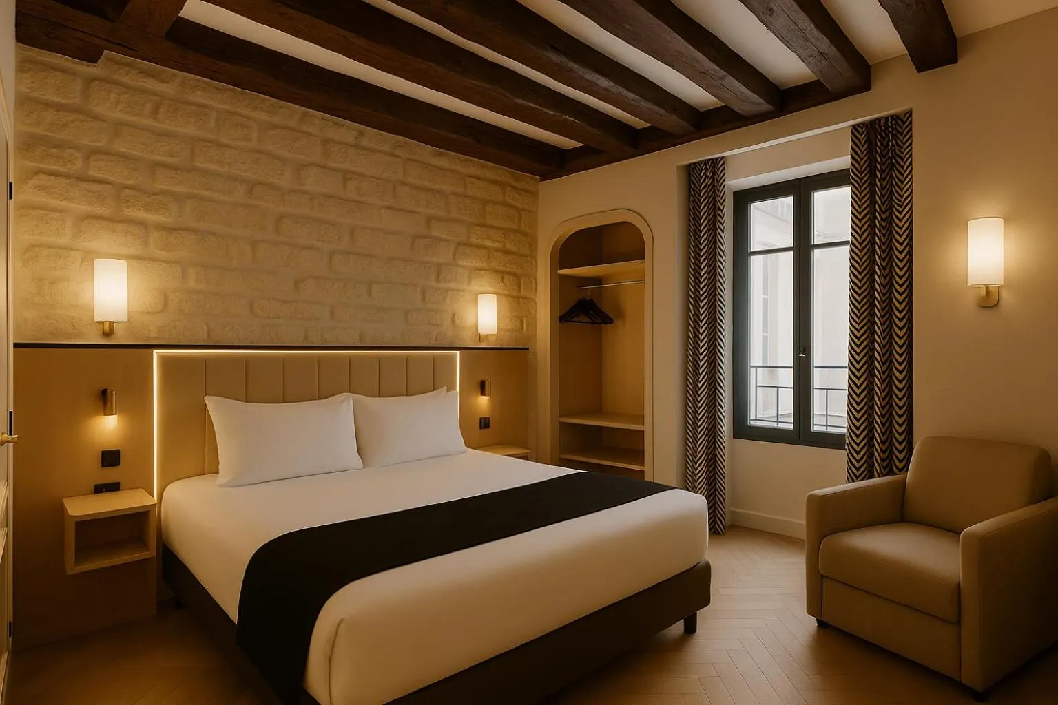 Bedroom, Bed in Grand Tonic hôtel & SPA Paris