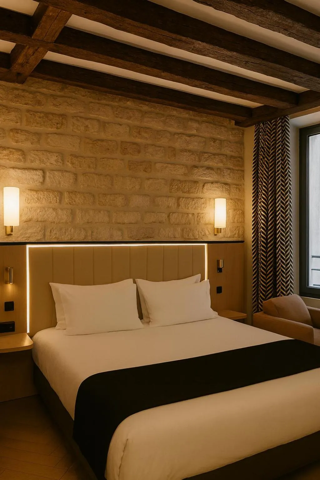 Bedroom, Bed in Grand Tonic hôtel & SPA Paris