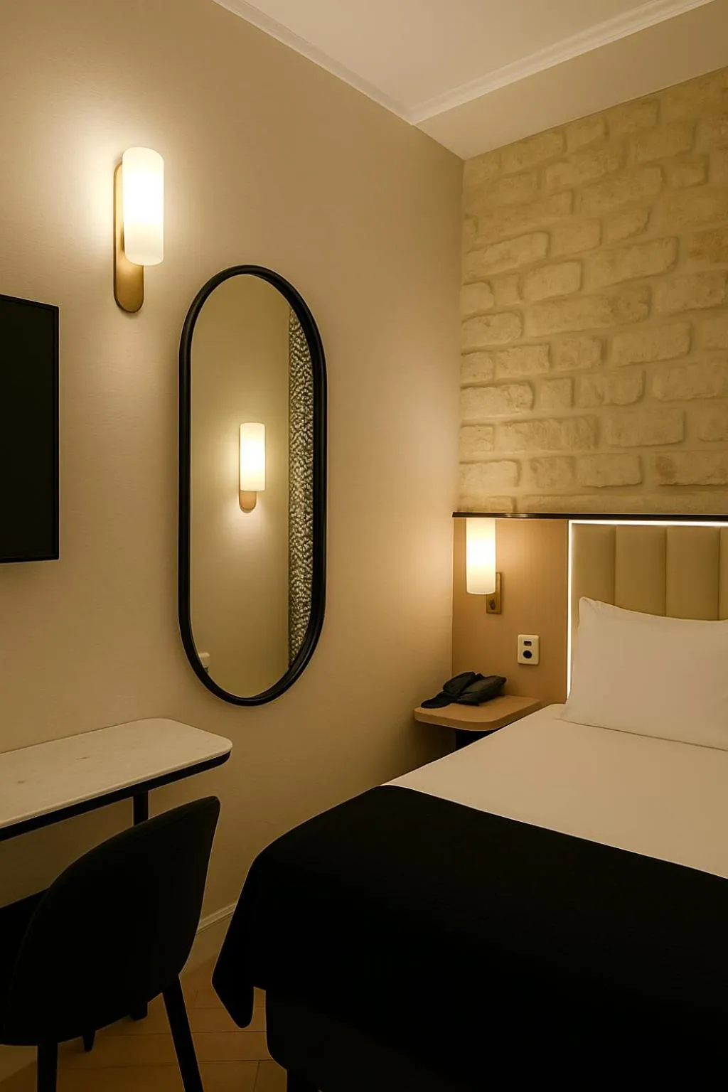 Bed in Grand Tonic hôtel & SPA Paris