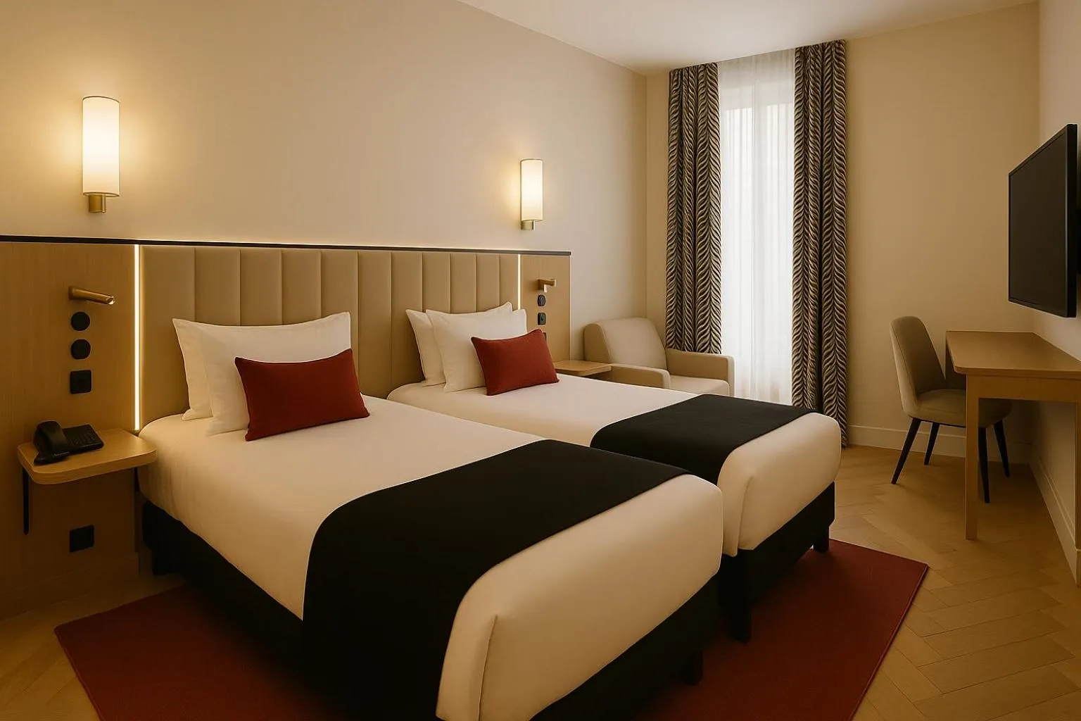 Bed in Grand Tonic hôtel & SPA Paris