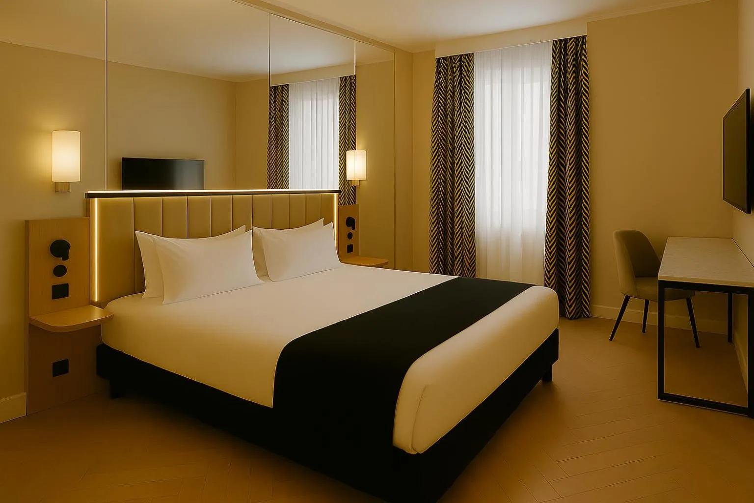 Bed in Grand Tonic hôtel & SPA Paris