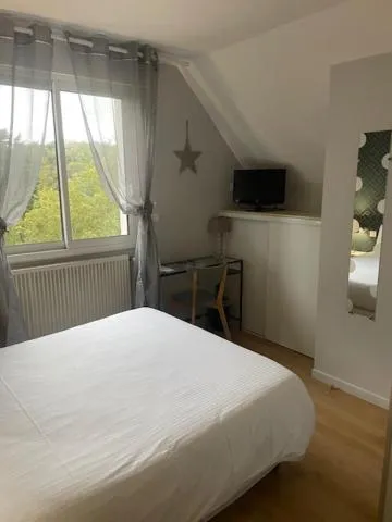 Bed in Hôtel Restaurant Logis Coté Lac