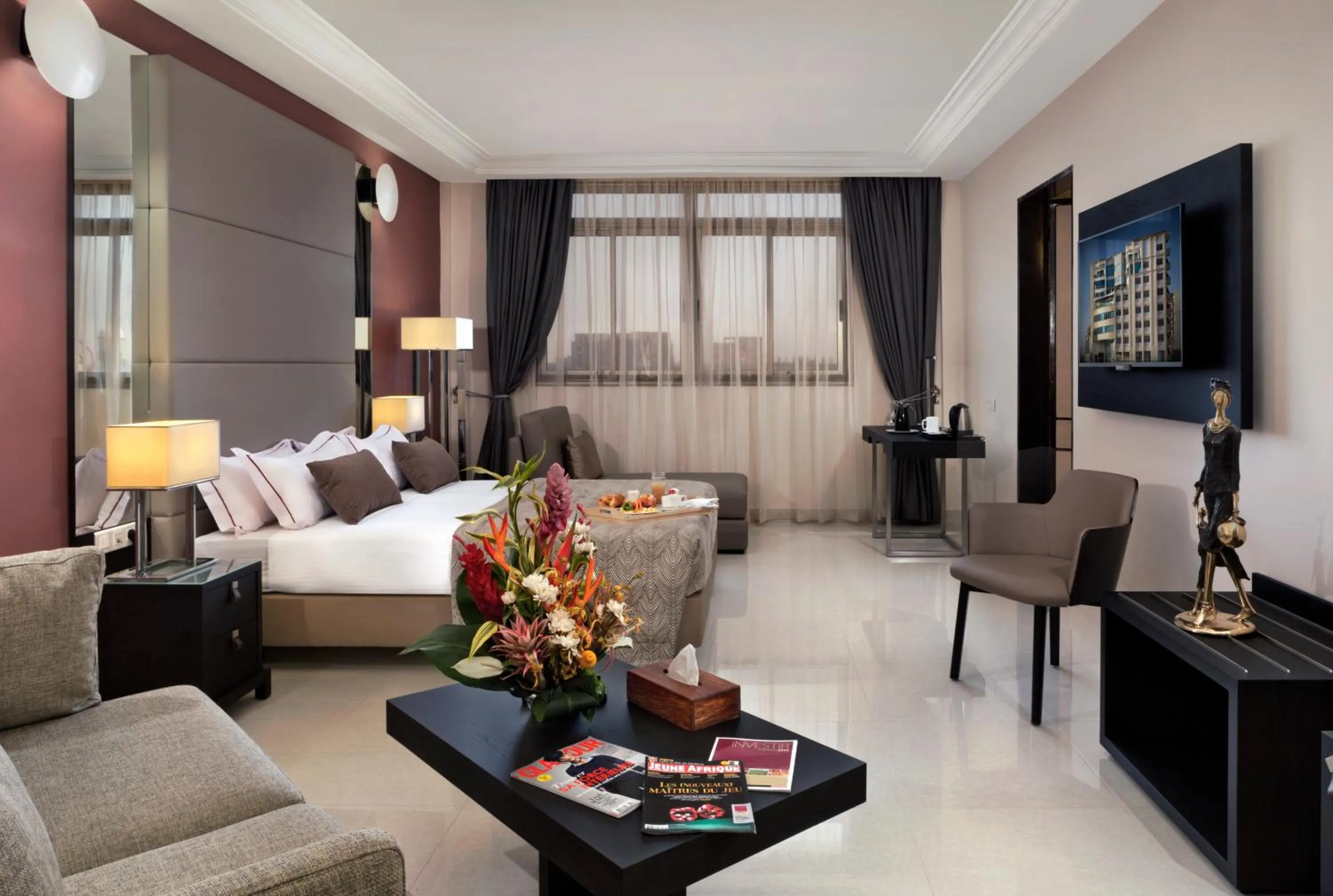 Photo of the whole room, Bed in Bravia Hotel Ouagadougou