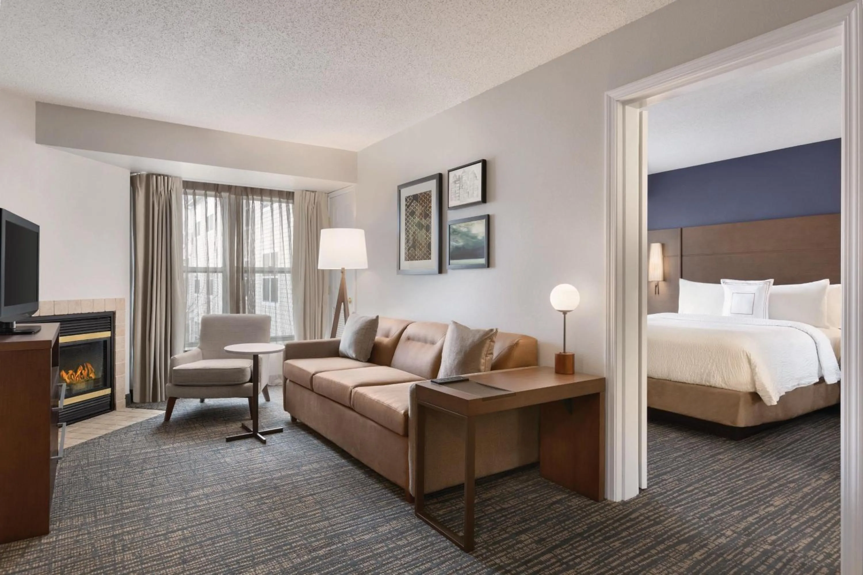 Living room, Bed in Residence Inn by Marriott Buffalo Galleria Mall