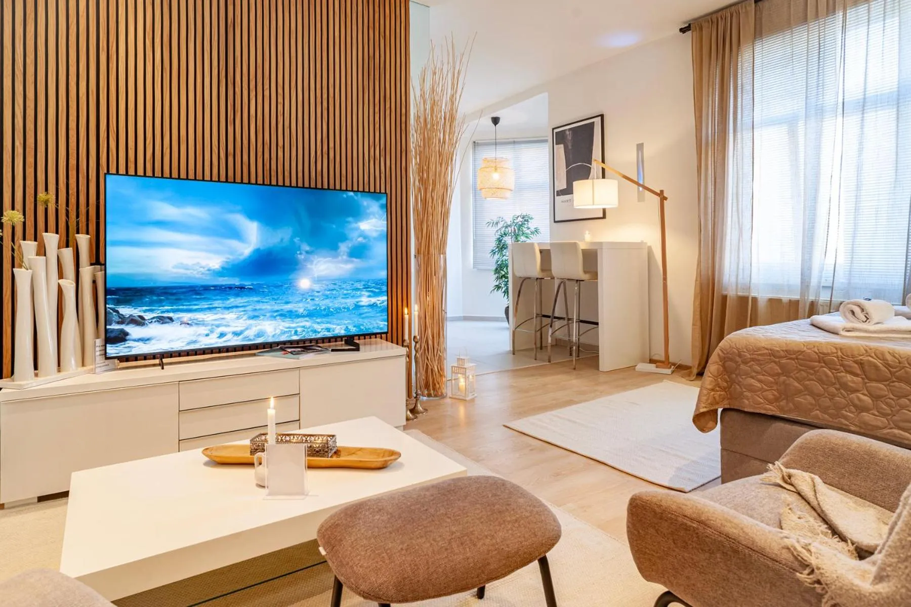 Bed in STING Boutique Apartments