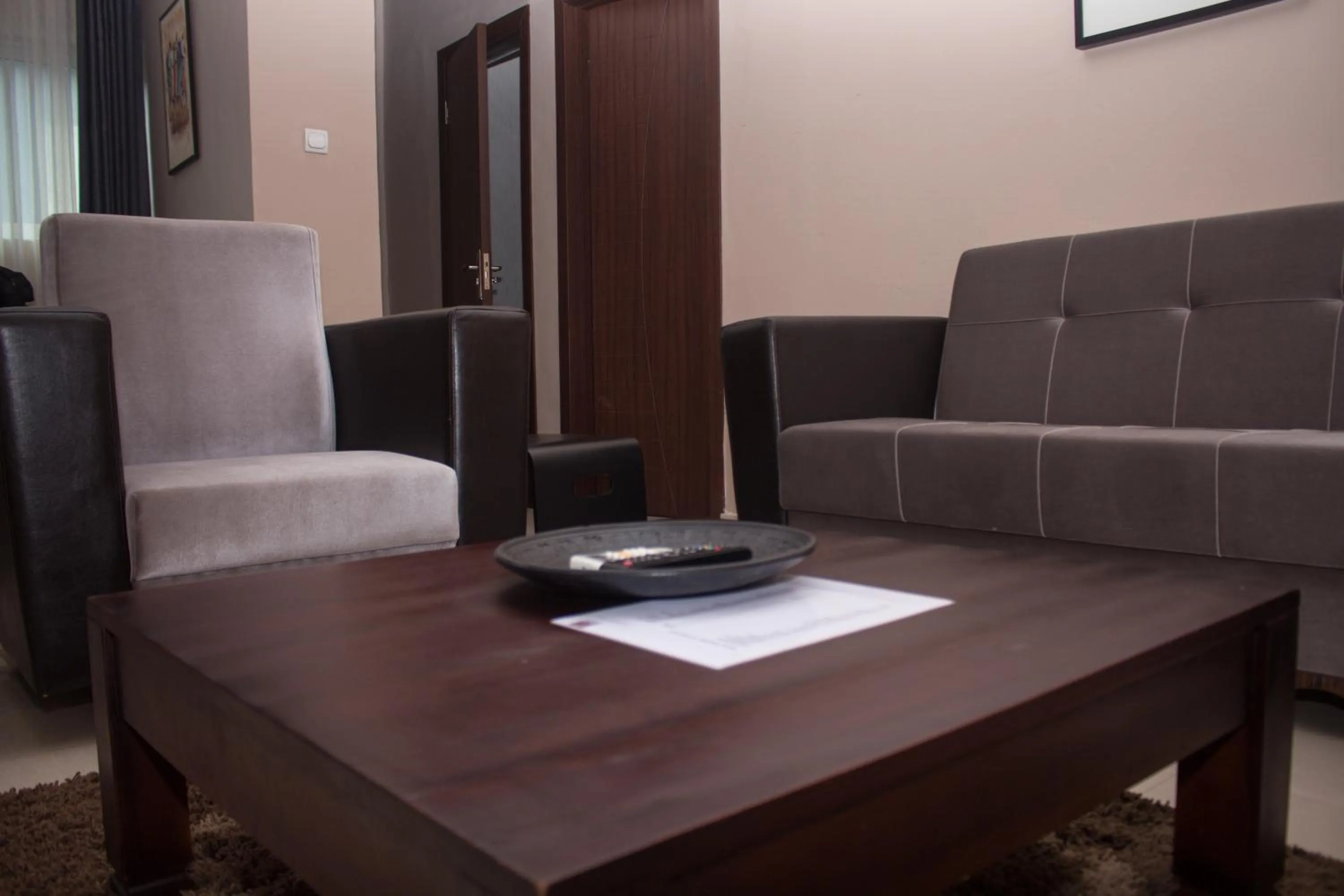 Seating area in Manjaro Suites