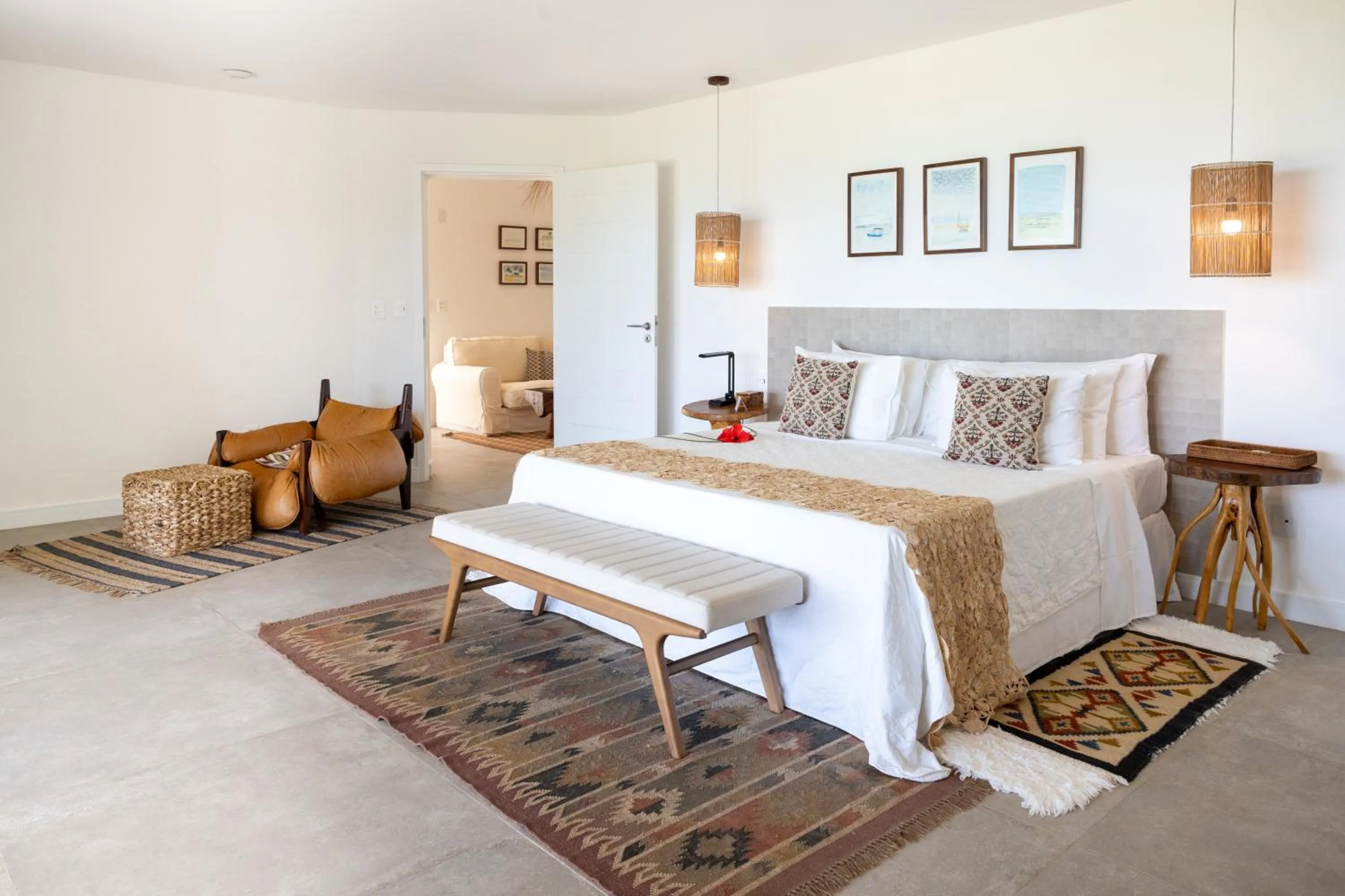 Bed in Pousada Aldeia Beijupirá