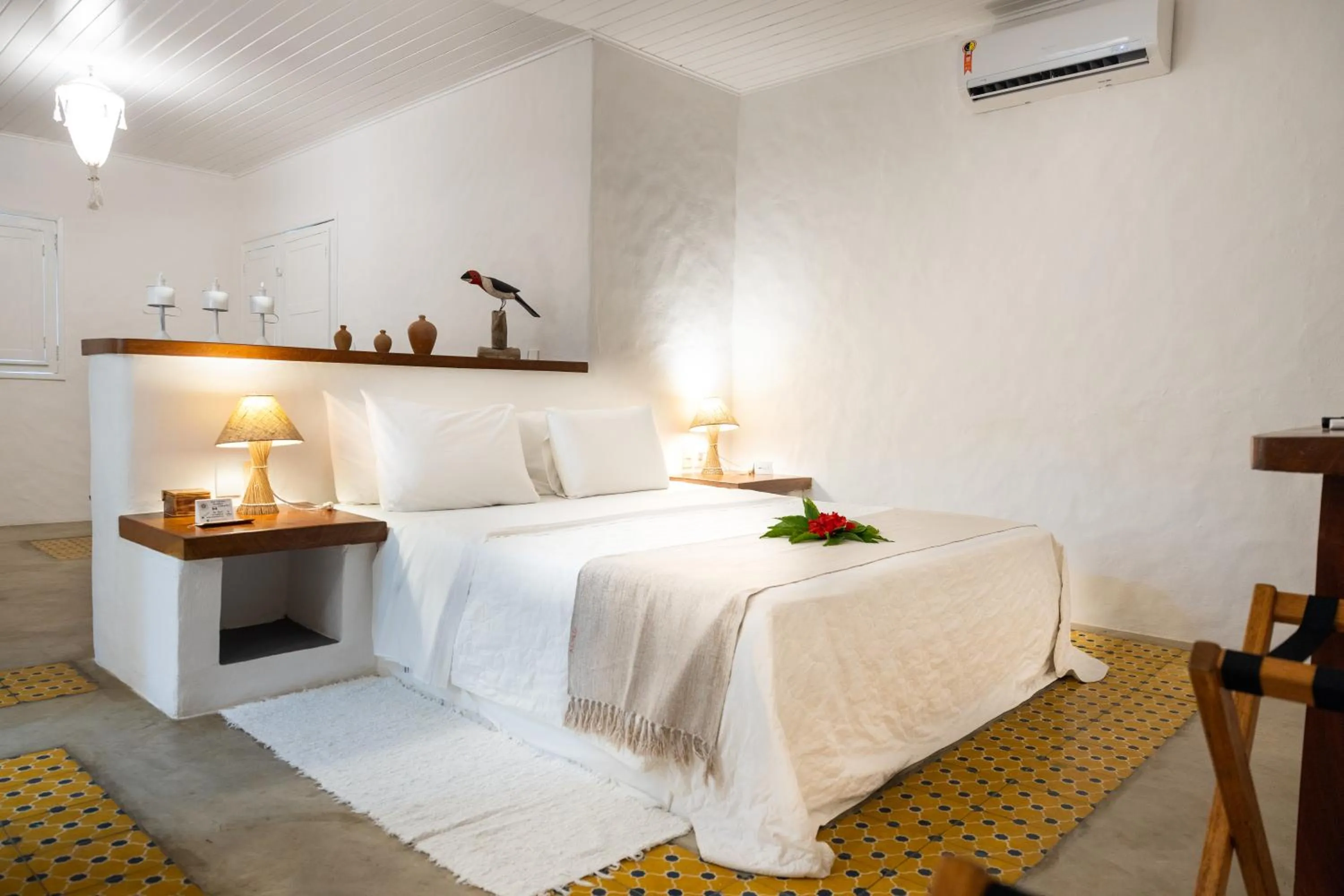 Bed in Pousada Aldeia Beijupirá