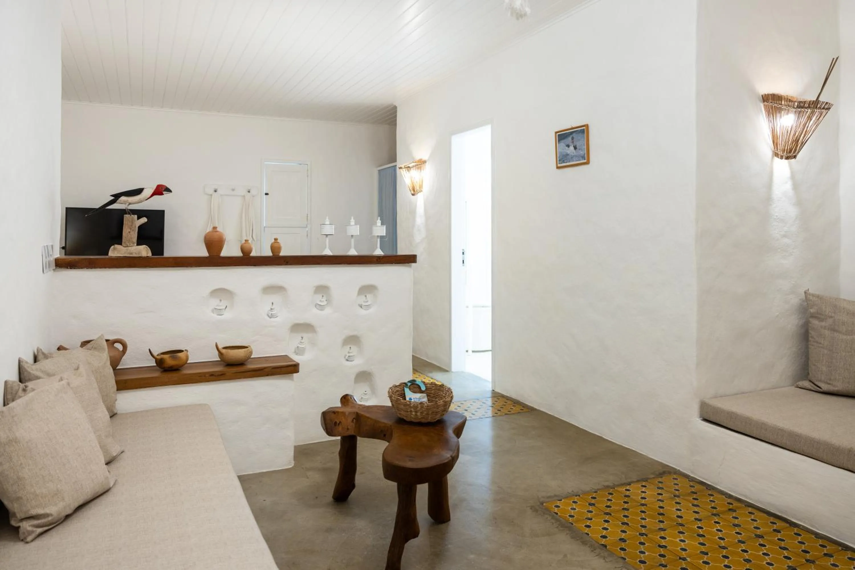 Living room in Pousada Aldeia Beijupirá