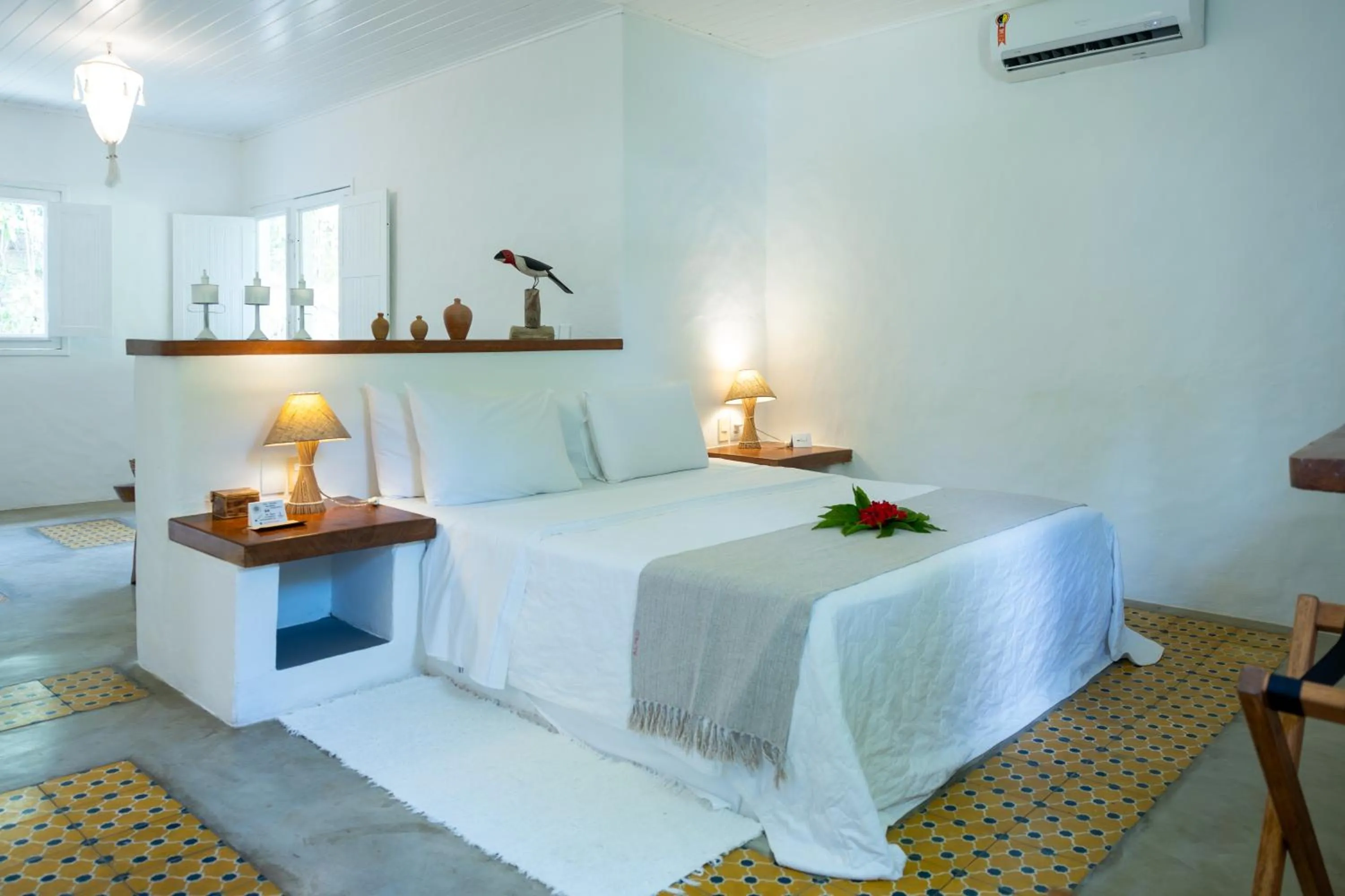 Bed in Pousada Aldeia Beijupirá