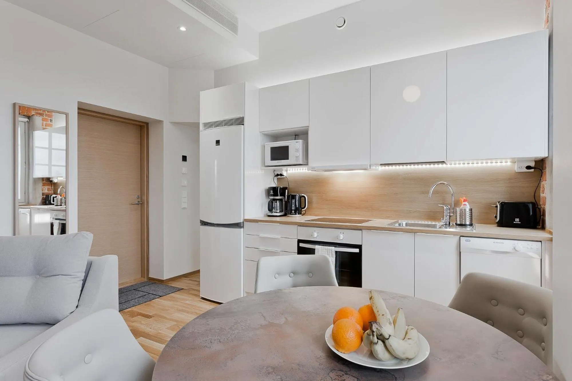 Kitchen or kitchenette in Forenom Serviced Apartments Turku Kakolanmäki