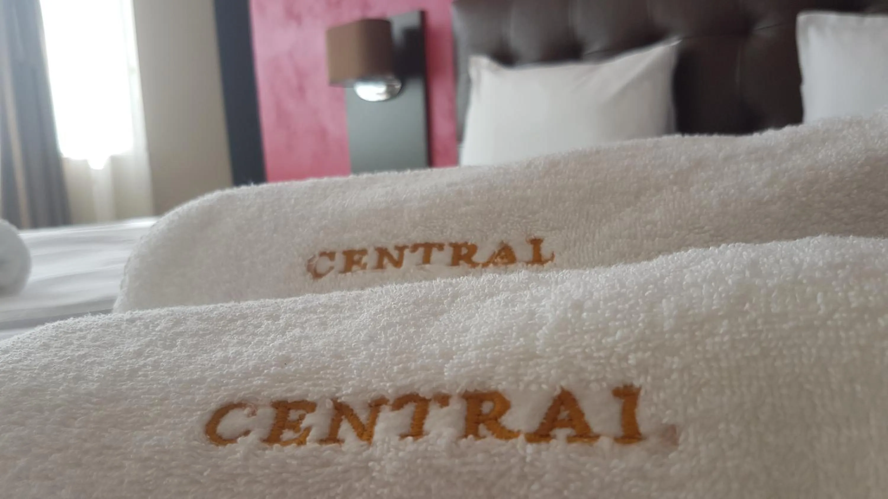 Property logo or sign, Bed in Central Guest Rooms