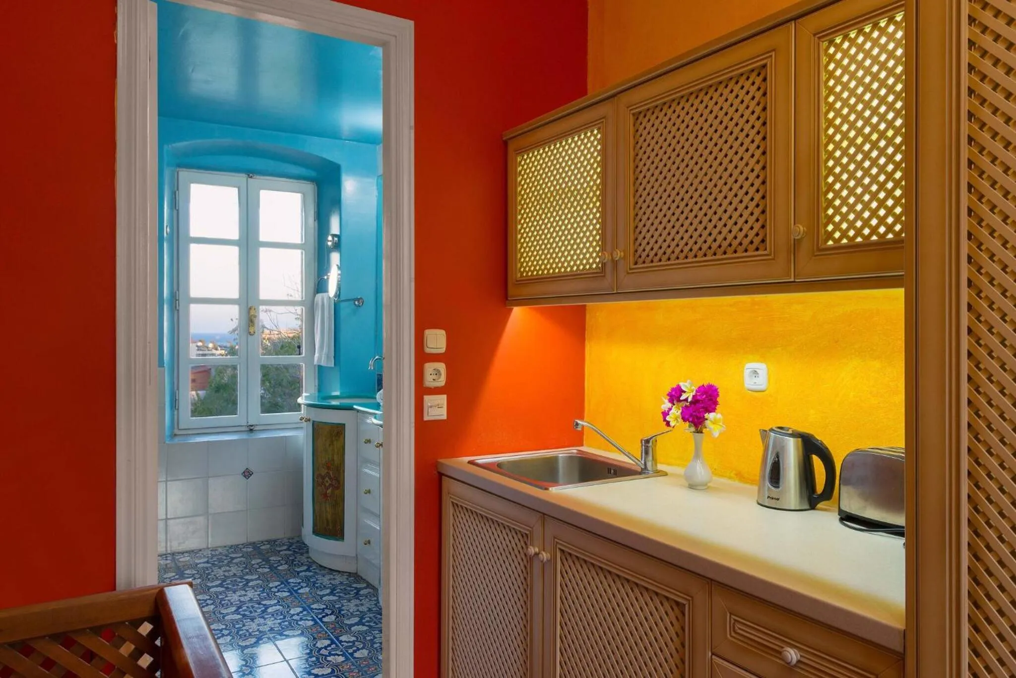 Kitchen or kitchenette in Nikos Takis Fashion Boutique Hotel