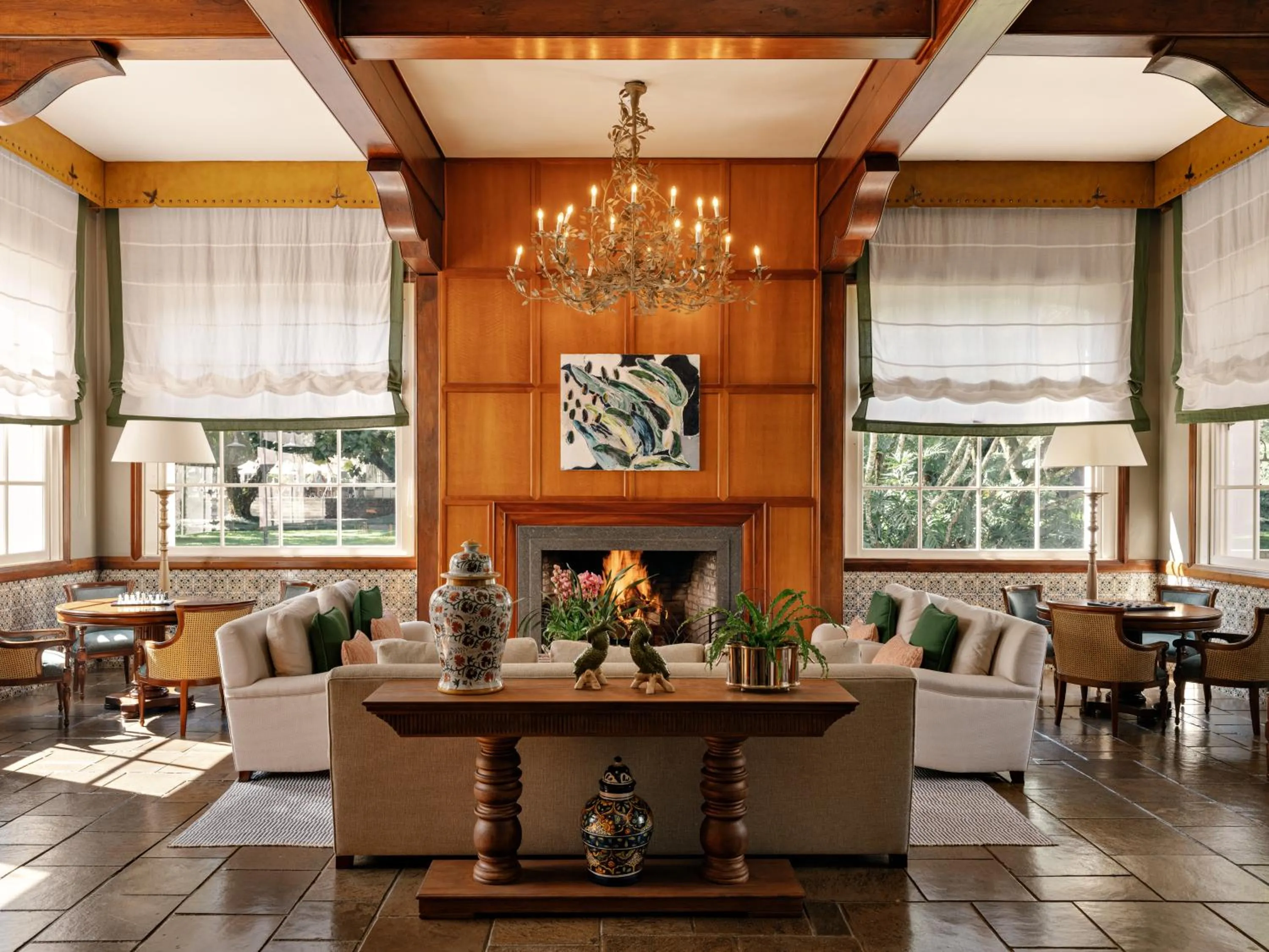 fireplace in Hotel das Cataratas, A Belmond Hotel, Iguassu Falls