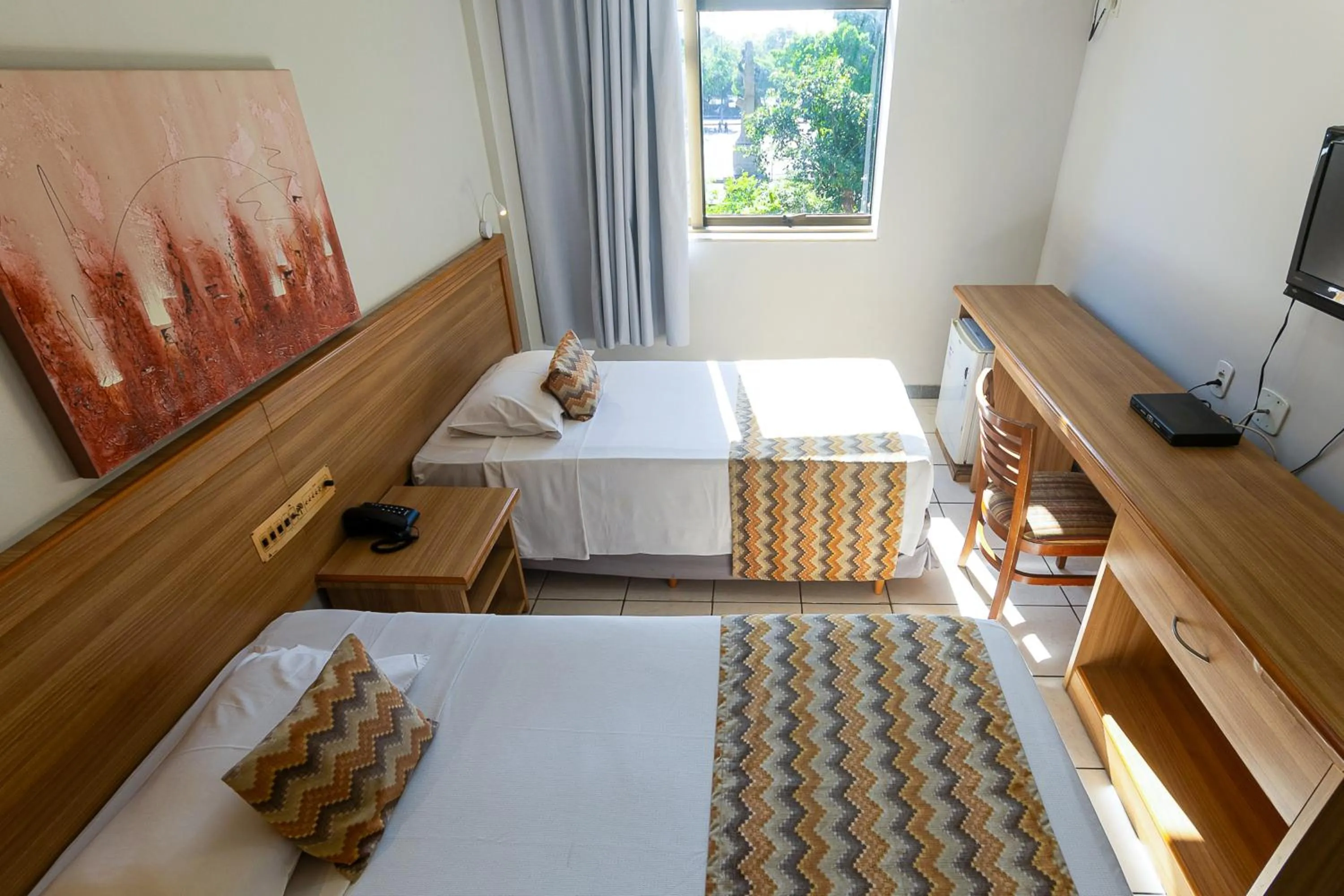 View (from property/room), Bed in Hotel Golden Park Rio de Janeiro Aeroporto By Nacional Inn