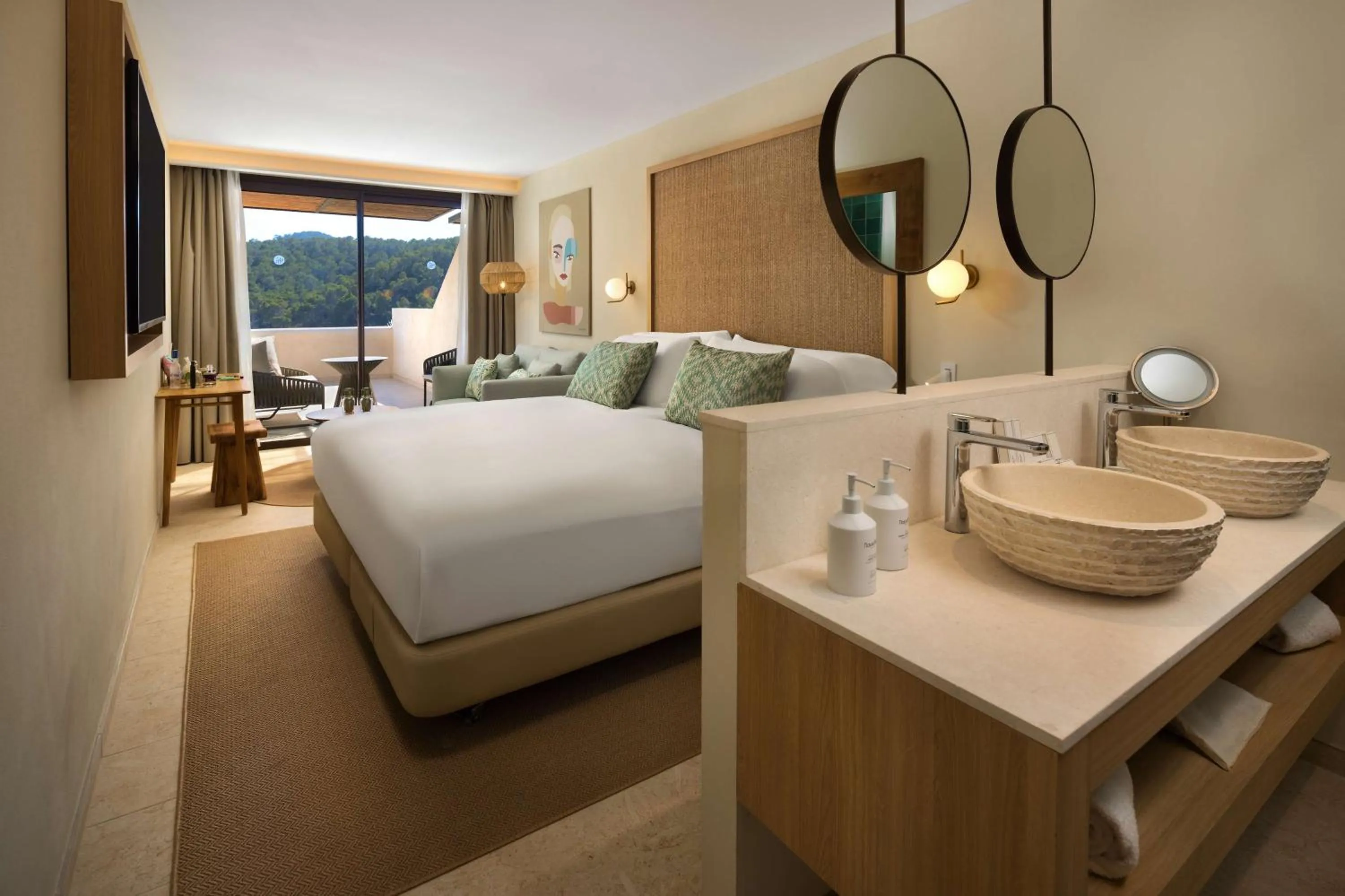 Bed in Cala San Miguel Hotel Ibiza, Curio Collection by Hilton, Adults only