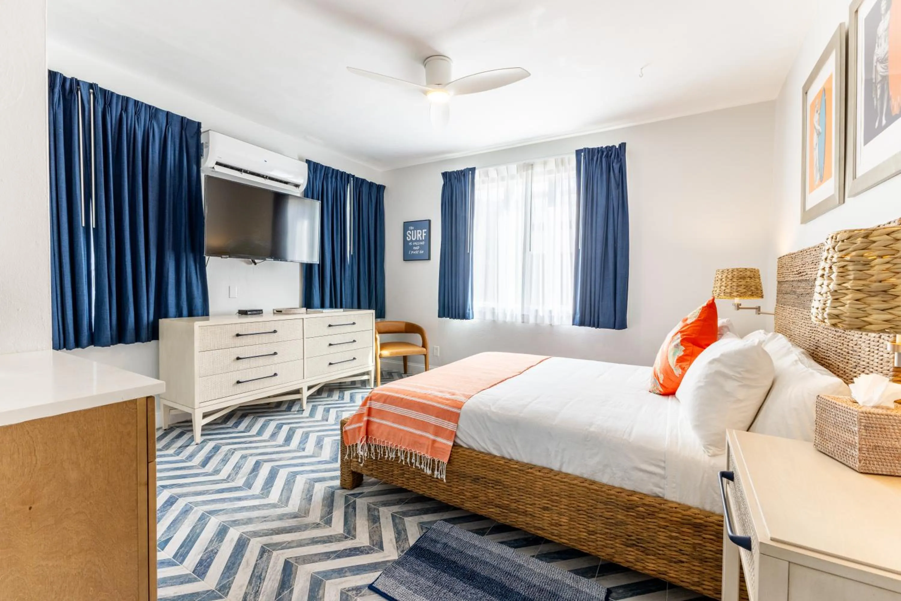 Bed in Sebastian's on the beach hotel