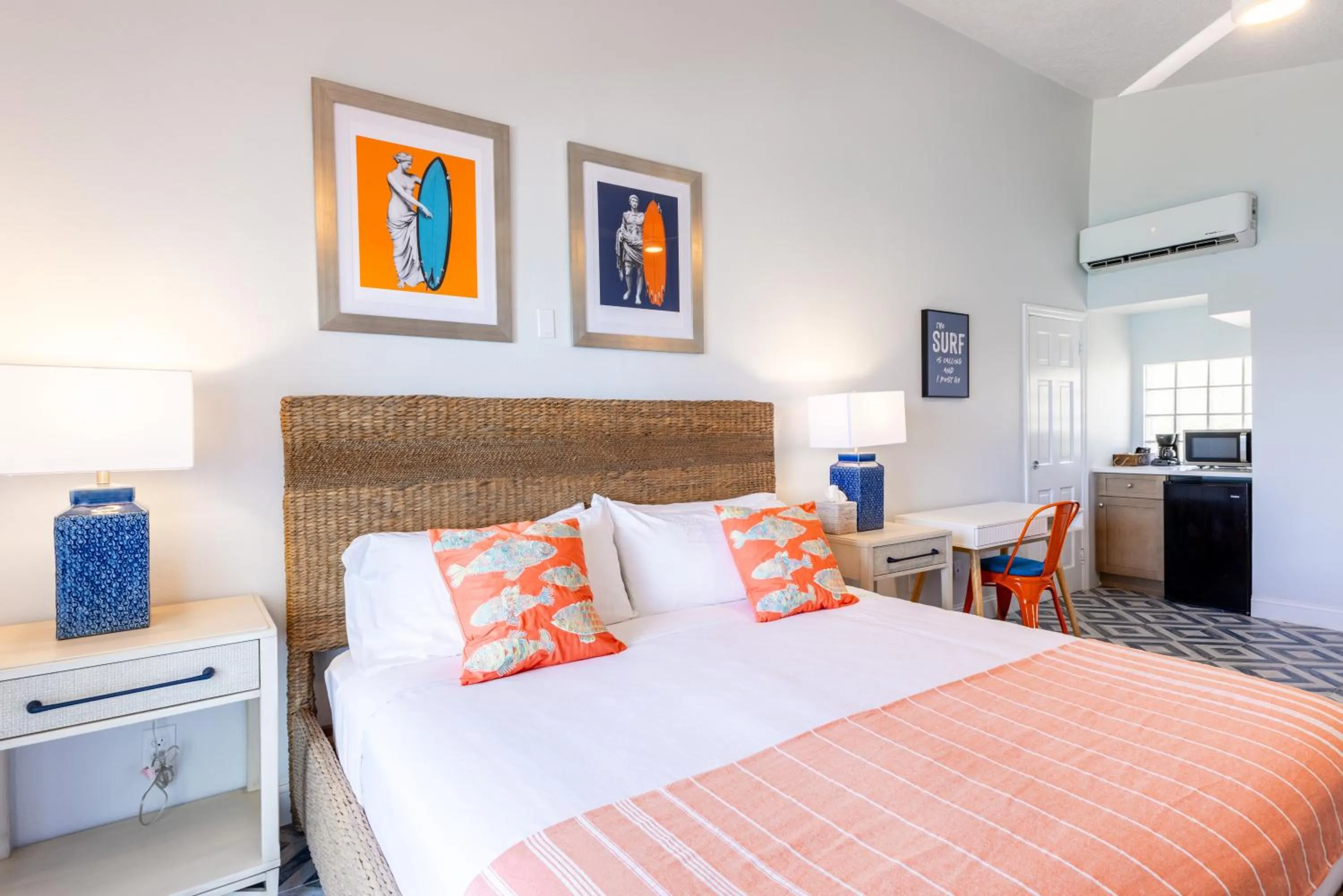 Bed in Sebastian's on the beach hotel