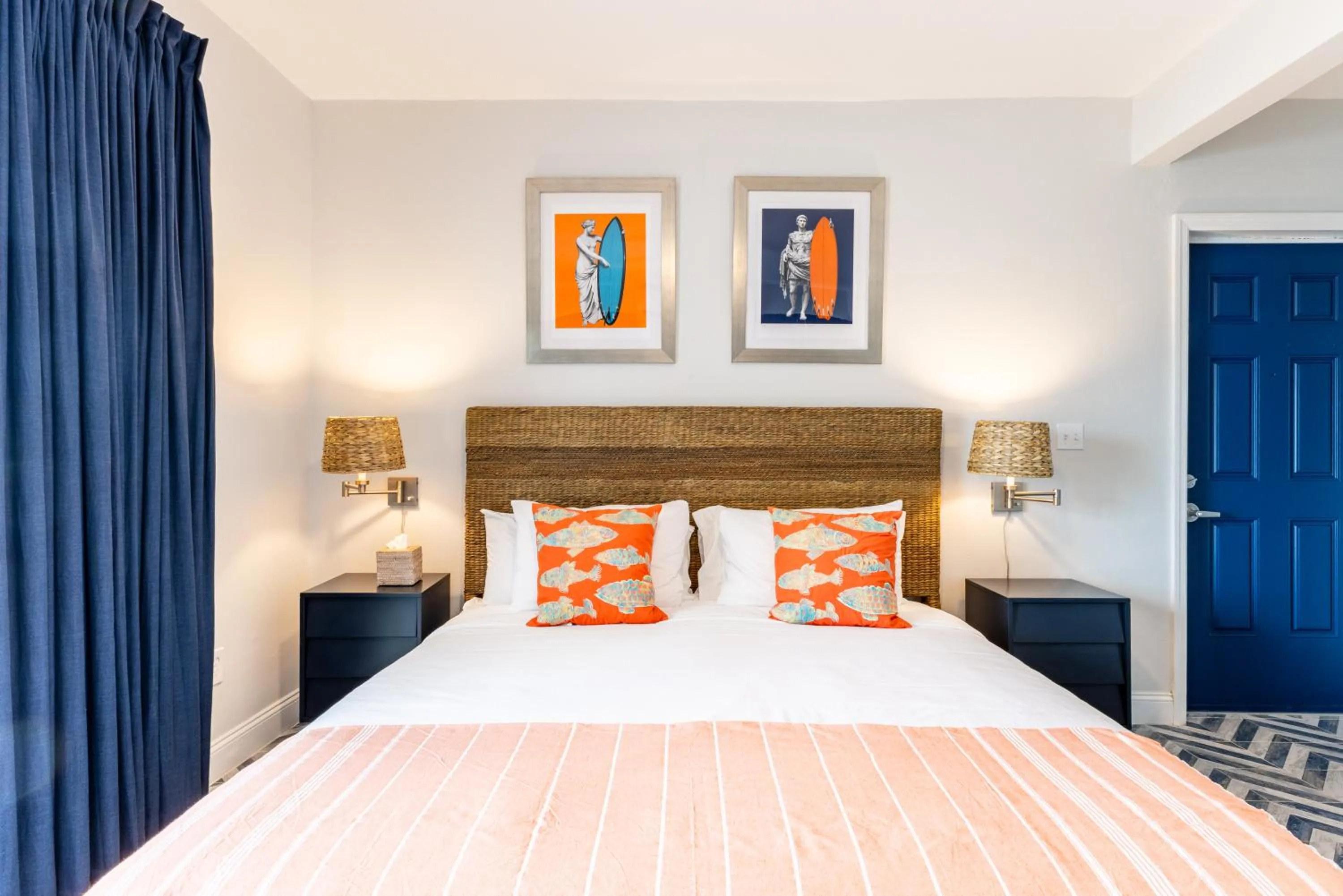 Bed in Sebastian's on the beach hotel