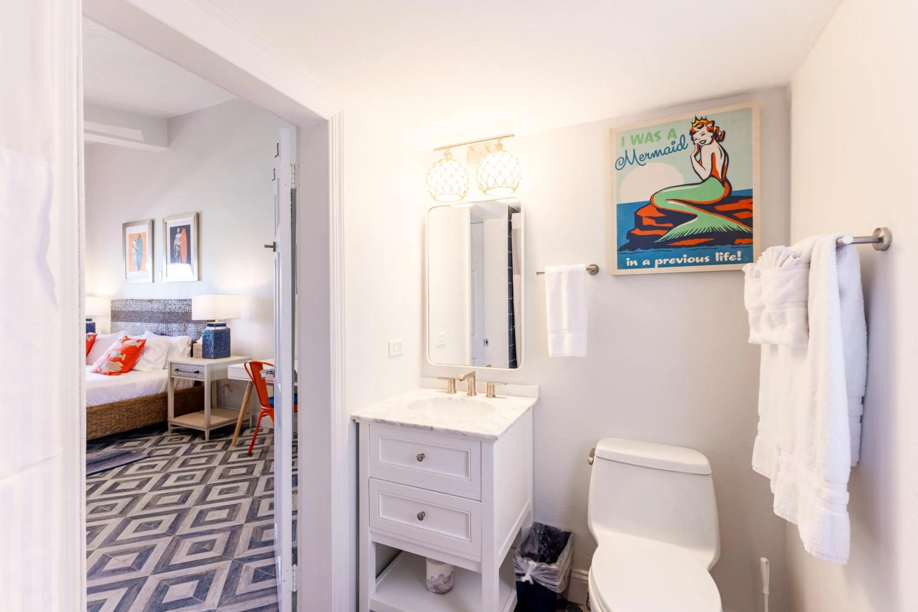 Bathroom in Sebastian's on the beach hotel