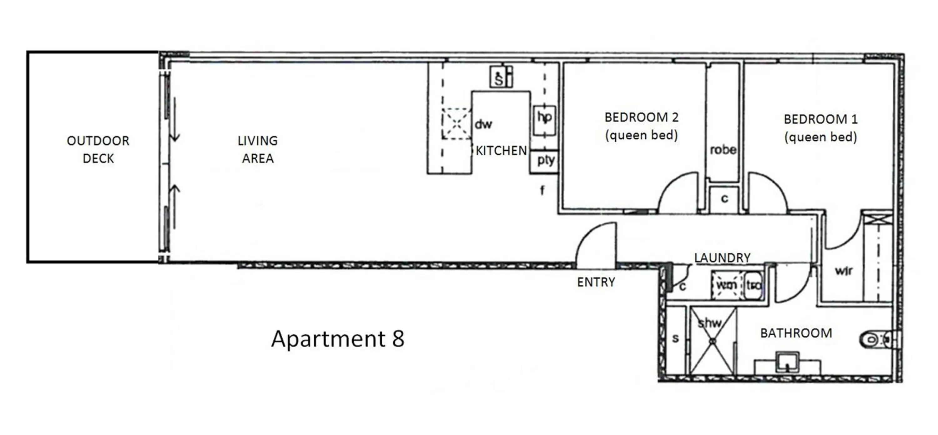 Floor plan in Kangaroo Bay Apartments