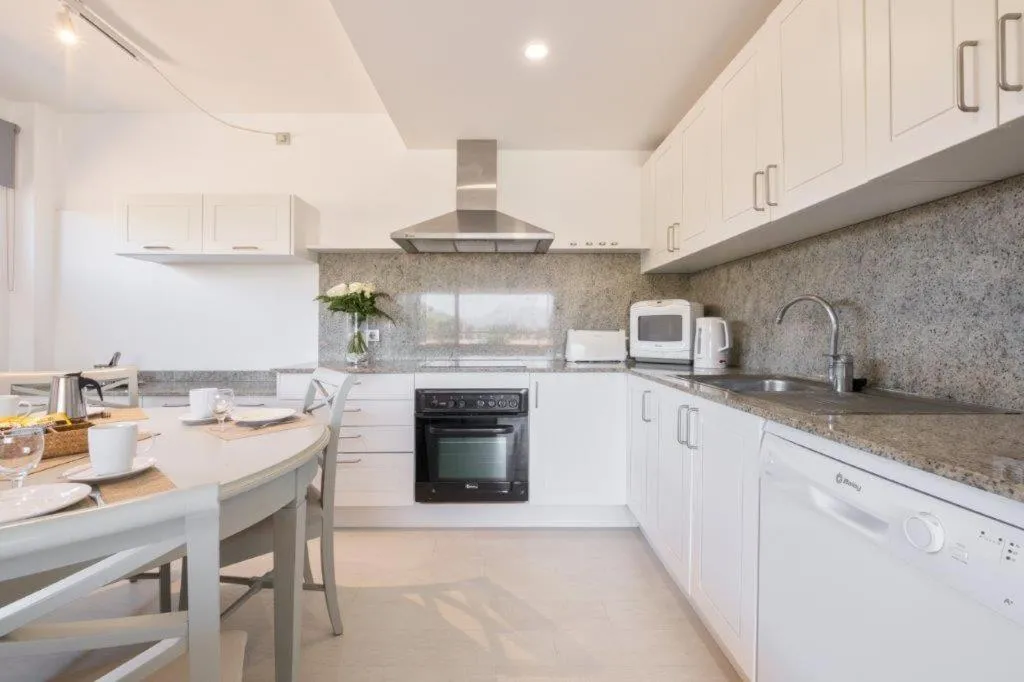 Kitchen or kitchenette in Aparthotel Duva & Spa