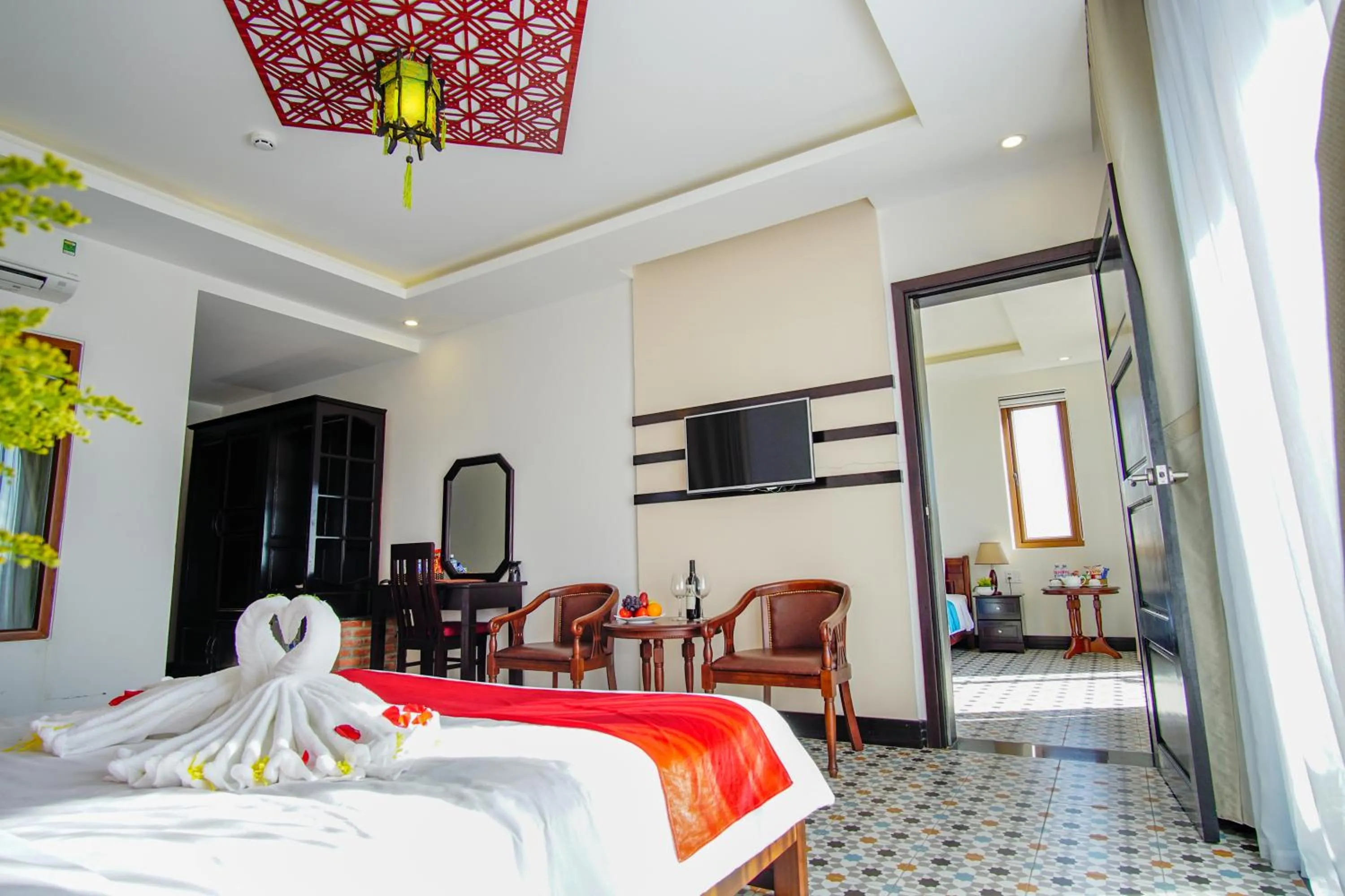 Bedroom, Bed in Rural Scene Villa