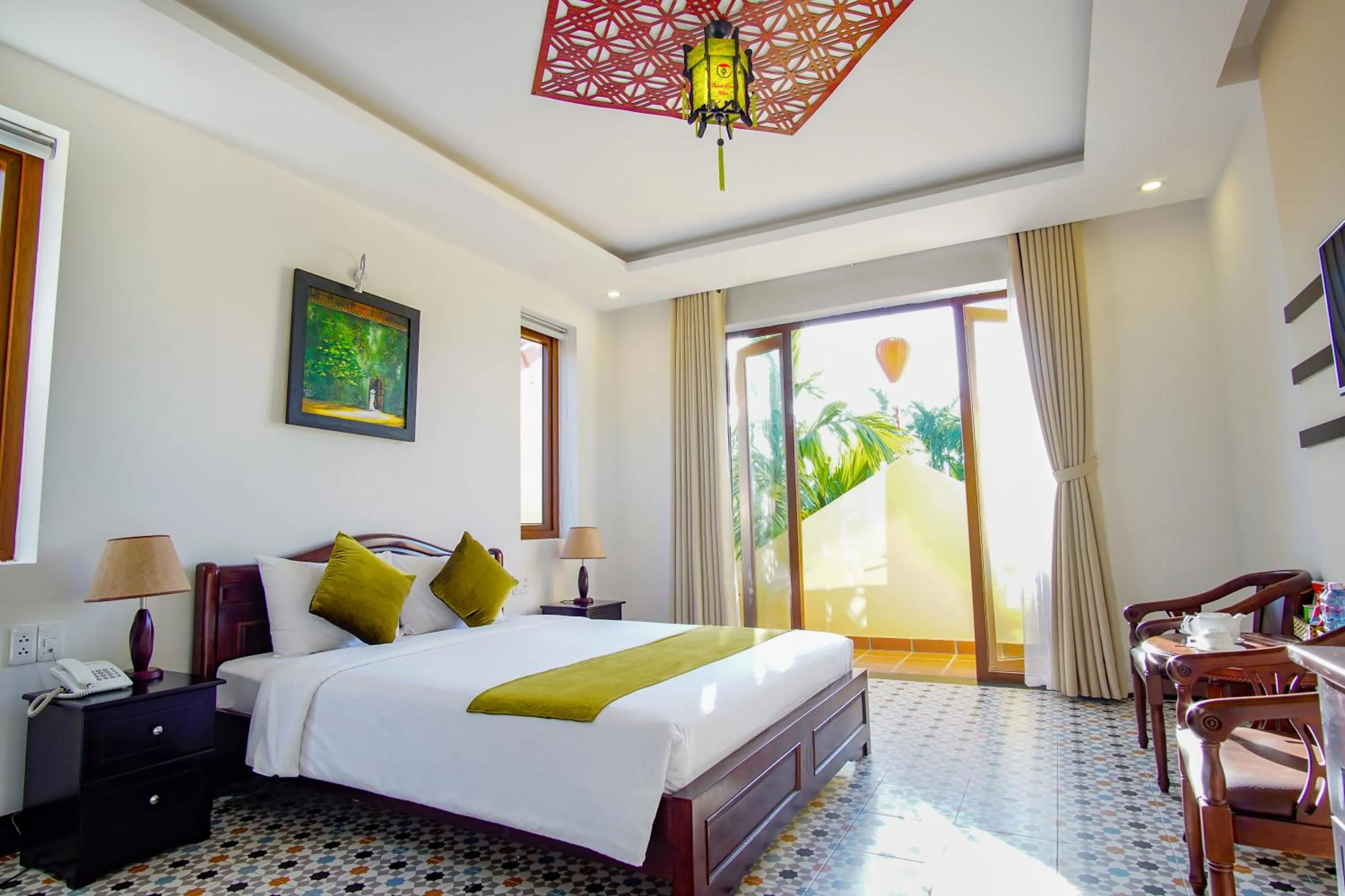 Bedroom, Bed in Rural Scene Villa